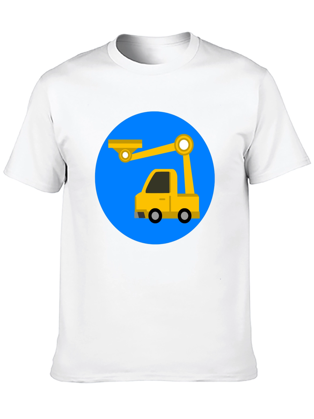 Black Cartoon Crane Truck T-Shirt - Black view 10