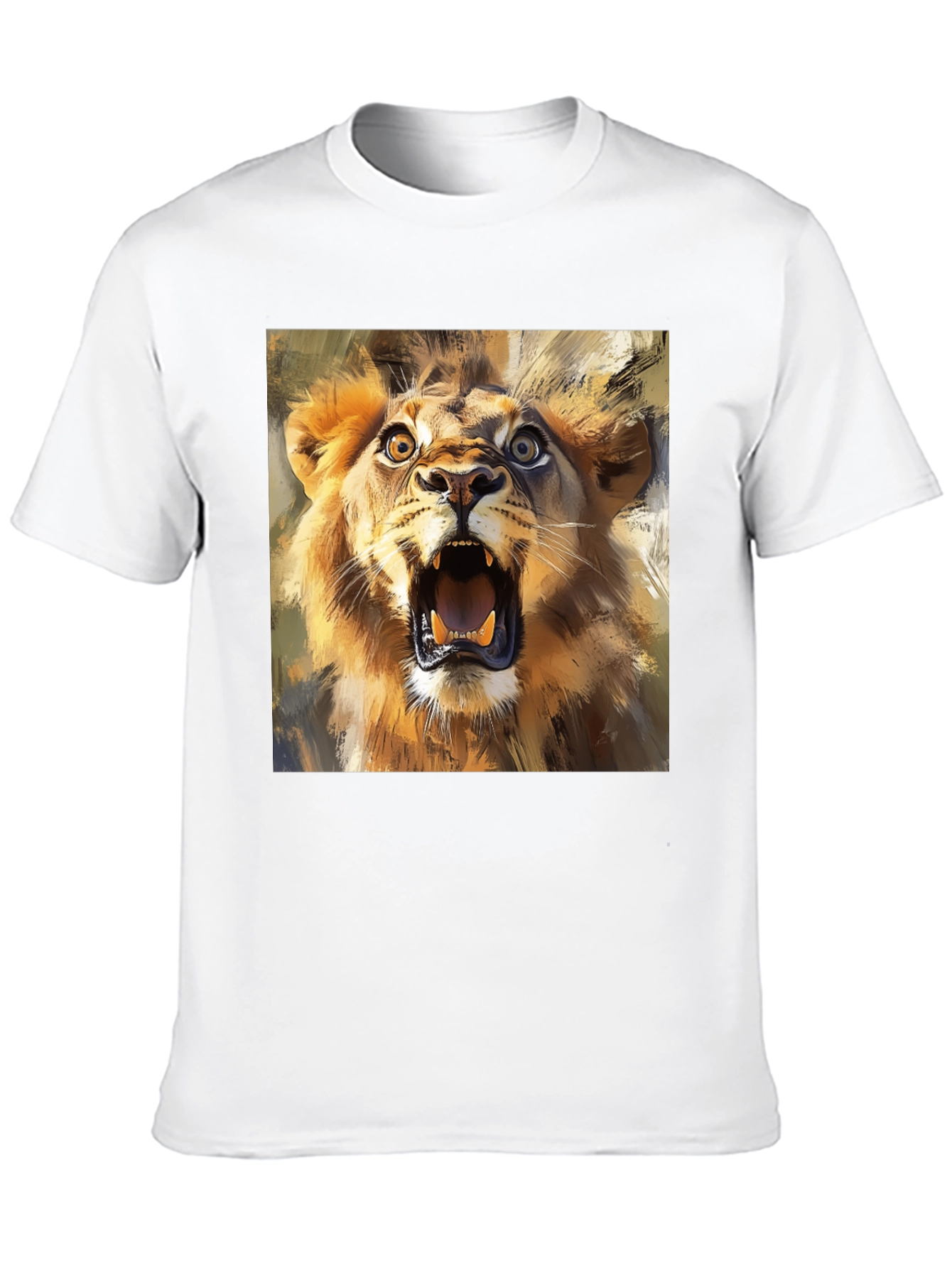 Black Roaring Lion Graphic Tee - Animal Print T-Shirt view 10