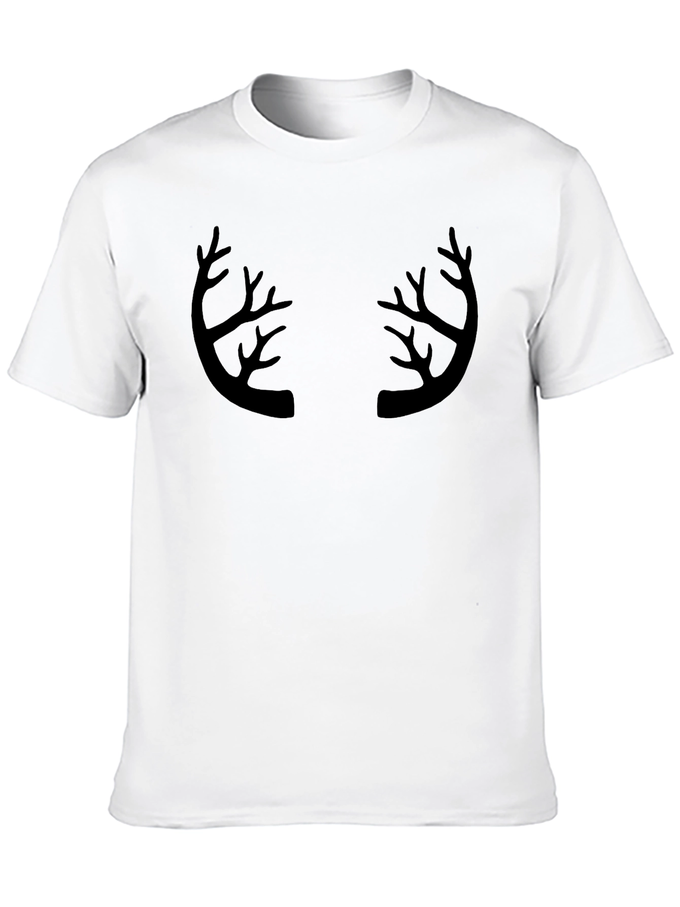 Black Antler Graphic Print Crew Neck T-Shirt view 10