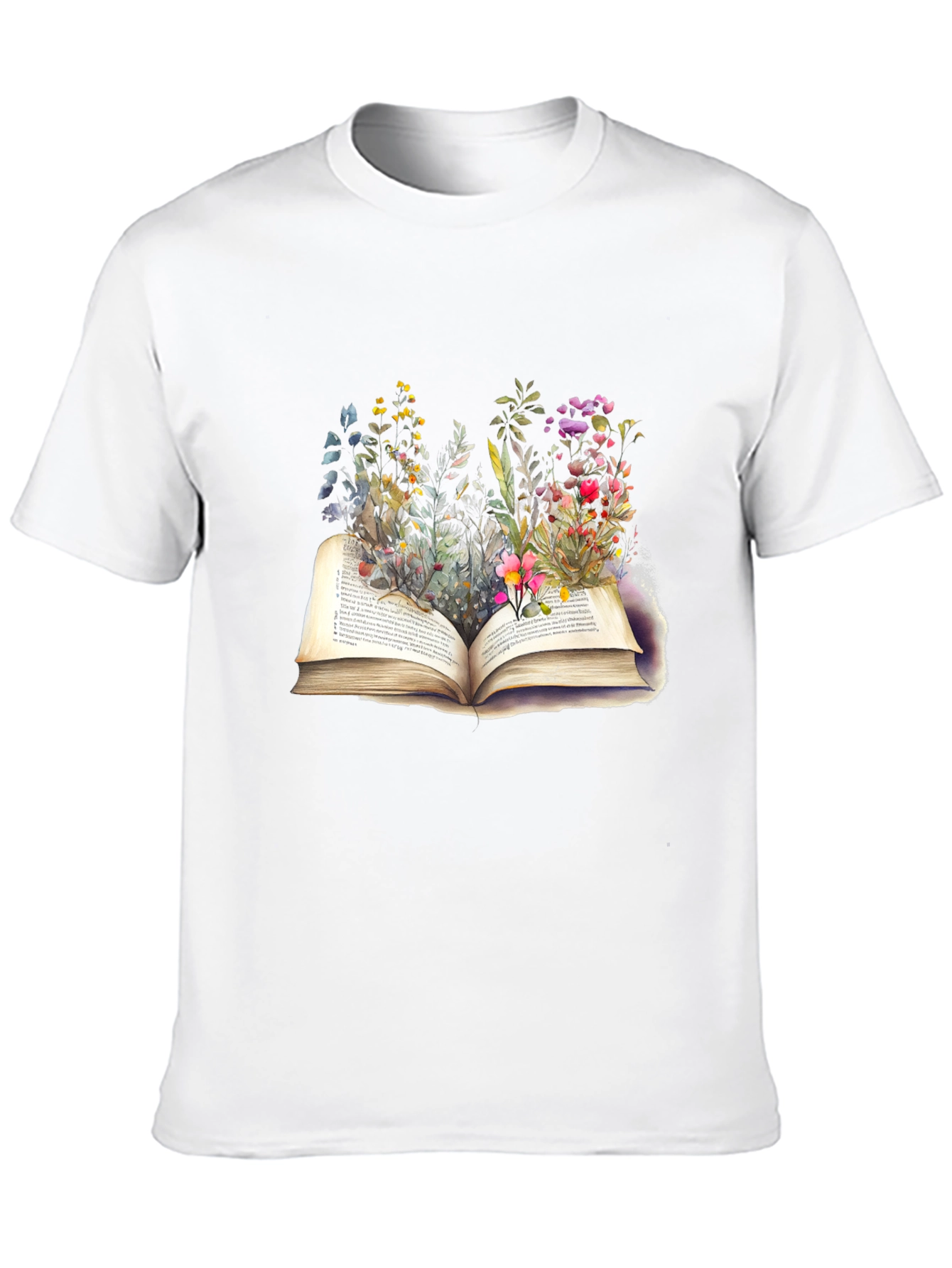 Black Floral Bookworm T-Shirt - Unisex view 10