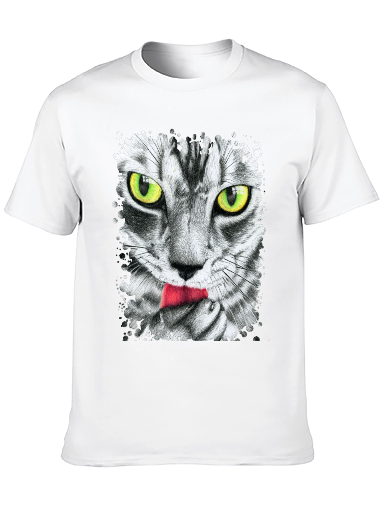 Black Cool Cat Tongue T-Shirt view 10