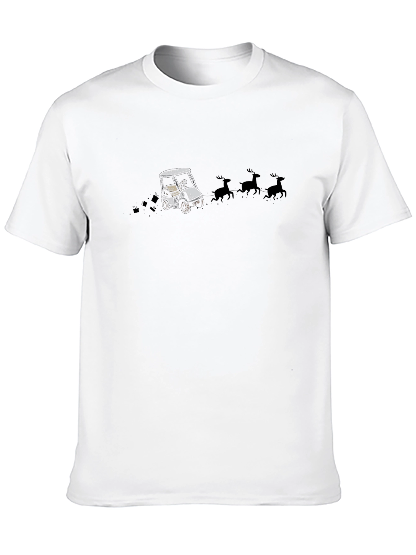 Black Golf Cart Sleigh T-Shirt view 10