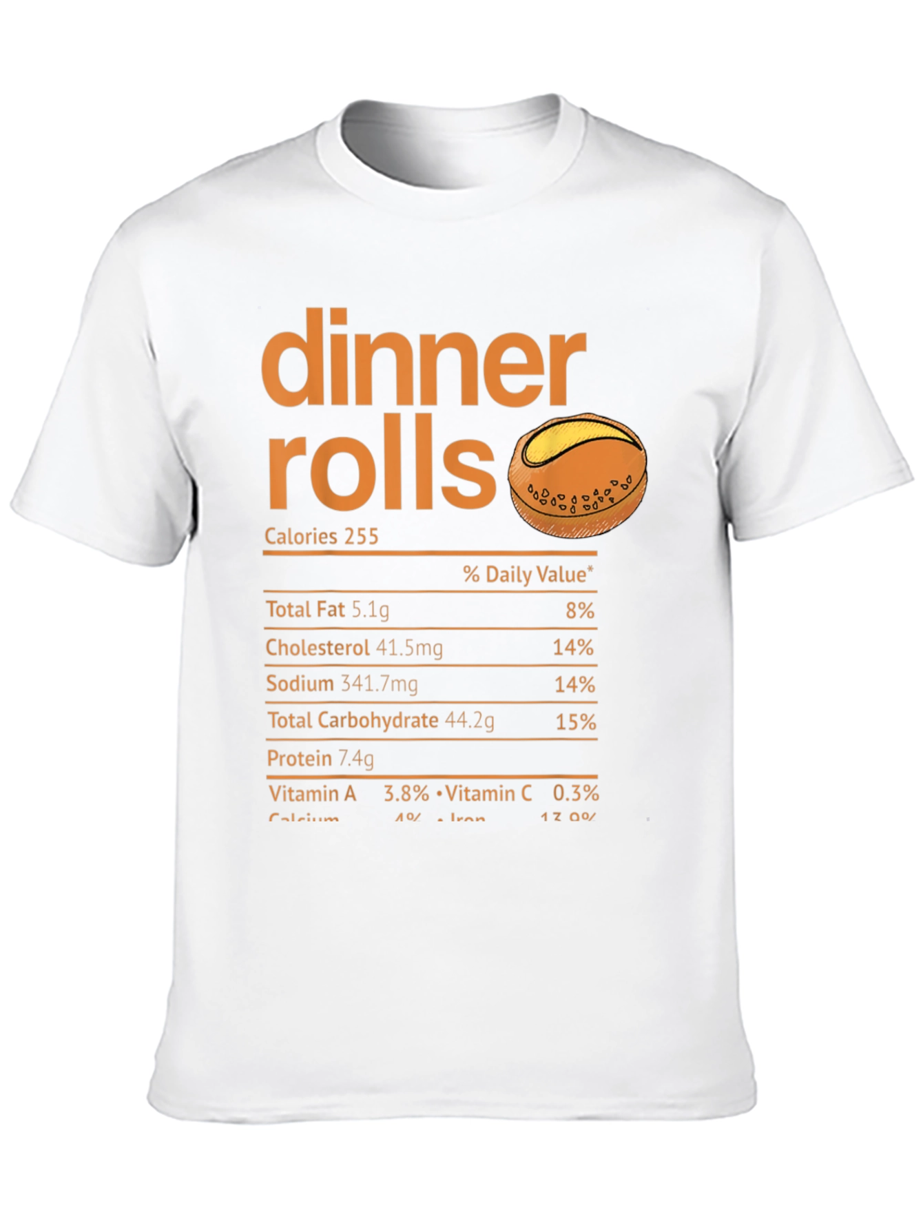Black Dinner Rolls Nutrition Facts T-Shirt view 10