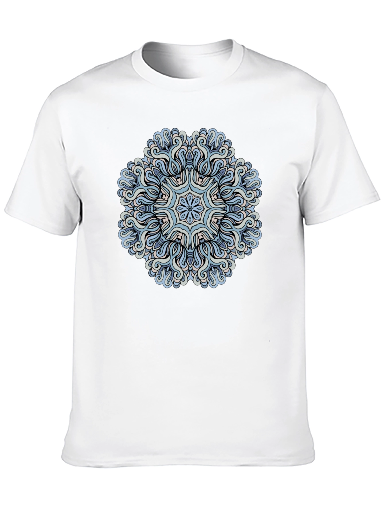 Black Blue Mandala Graphic Tee - Men's Black T-Shirt view 10
