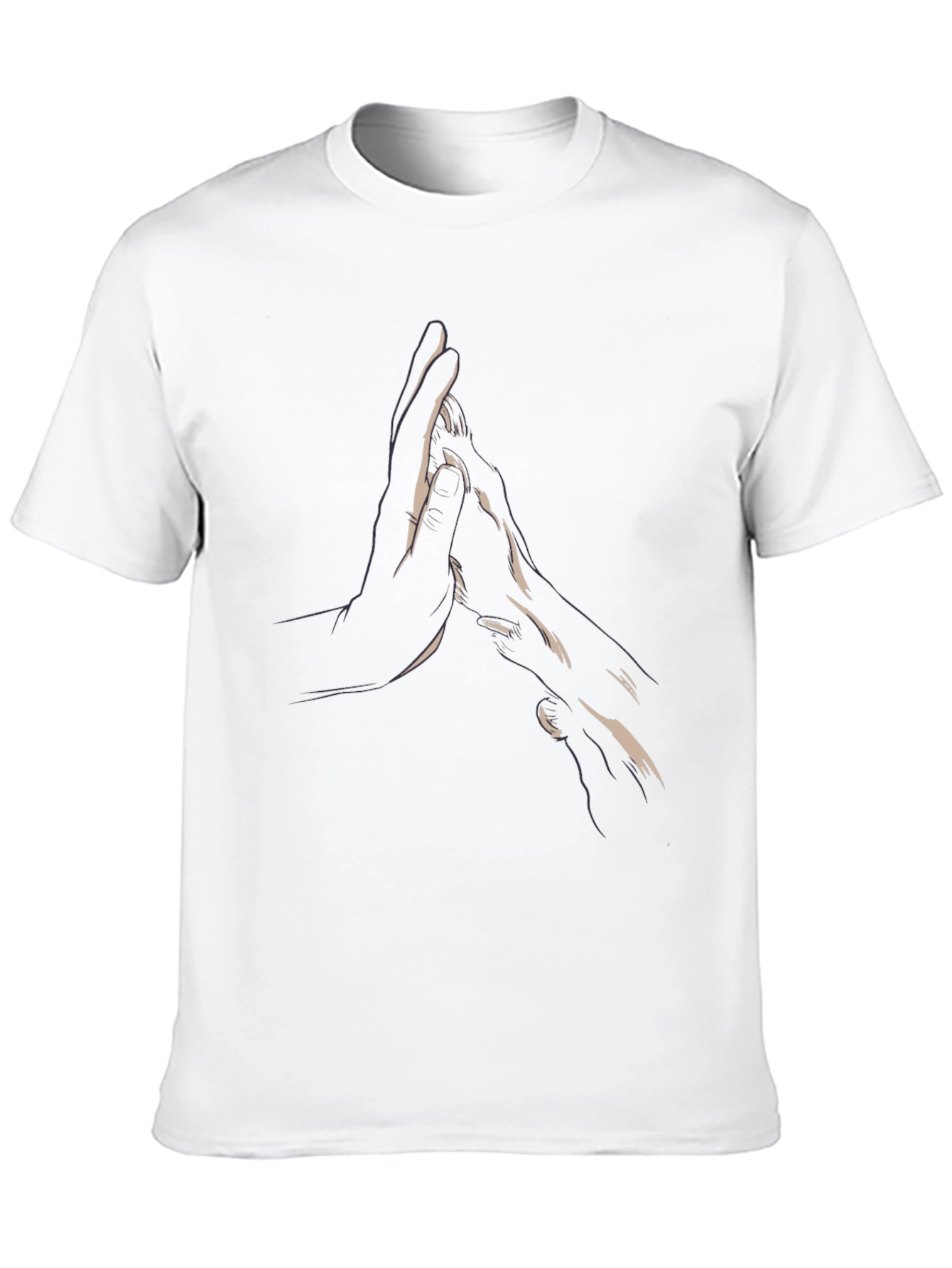 Black Minimalist Hands Graphic Black Tee view 10