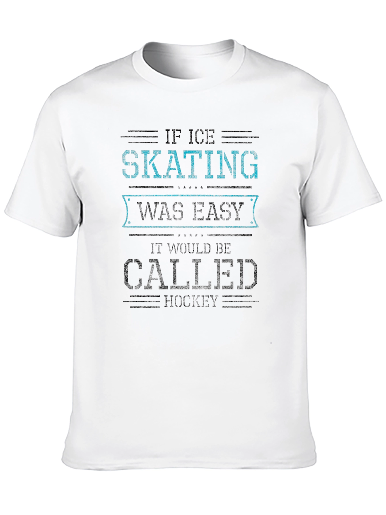 Black Ice Skating Hockey Graphic T-Shirt view 10