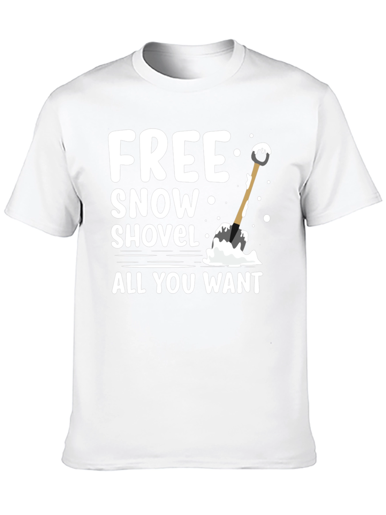 Black Free Snow Shovel T-Shirt - Winter Fun Graphic Tee view 10