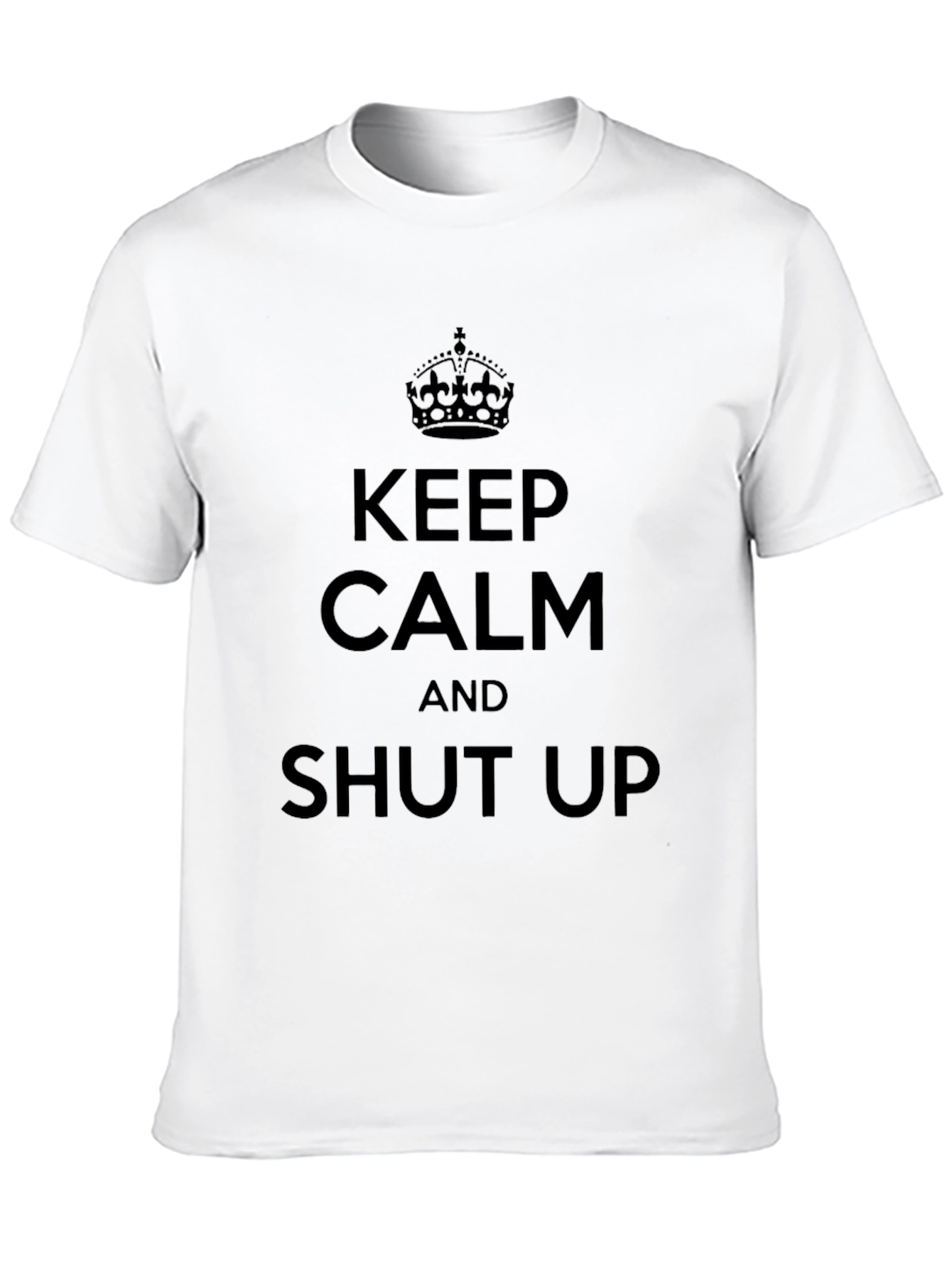 Black Keep Calm & Shut Up Graphic Tee view 10