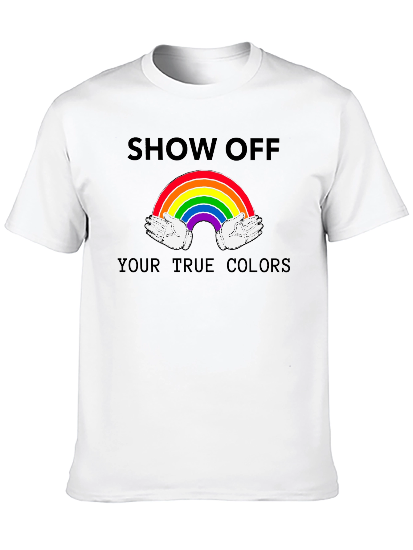 Black Show Off Your True Colors Rainbow Graphic Tee view 10