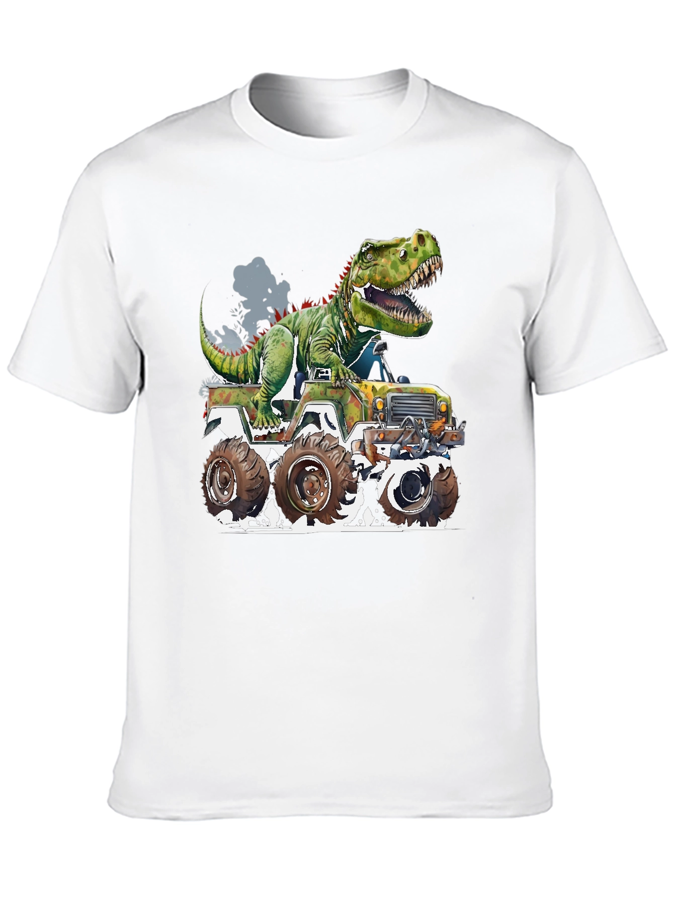 Black Dinosaur Monster Truck Graphic Tee view 10
