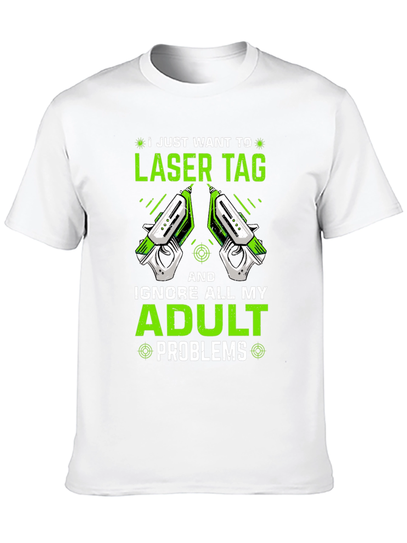 Black Laser Tag Adult Problems Graphic T-Shirt view 10