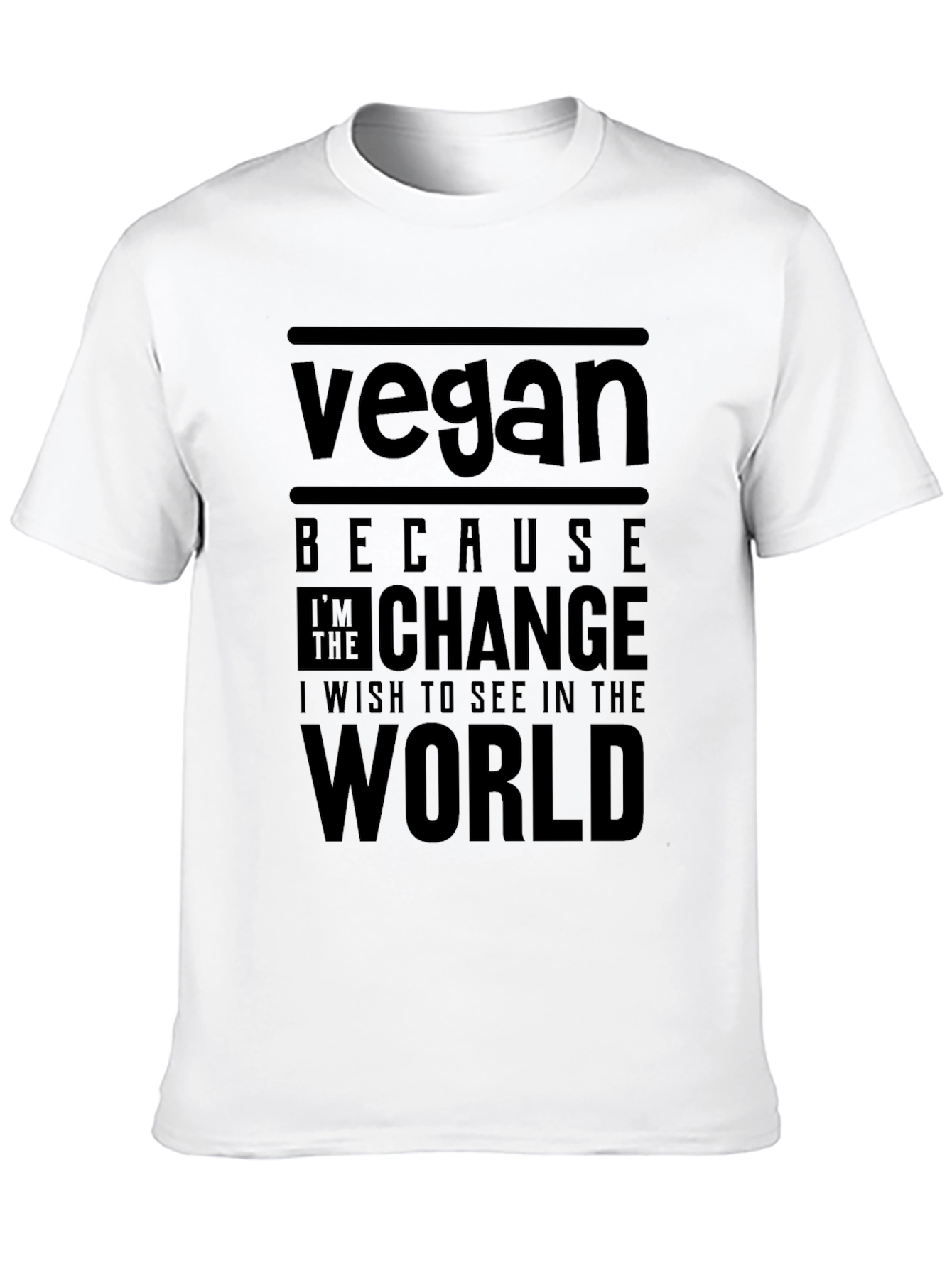 Black Vegan Quote T-Shirt - Change the World view 10