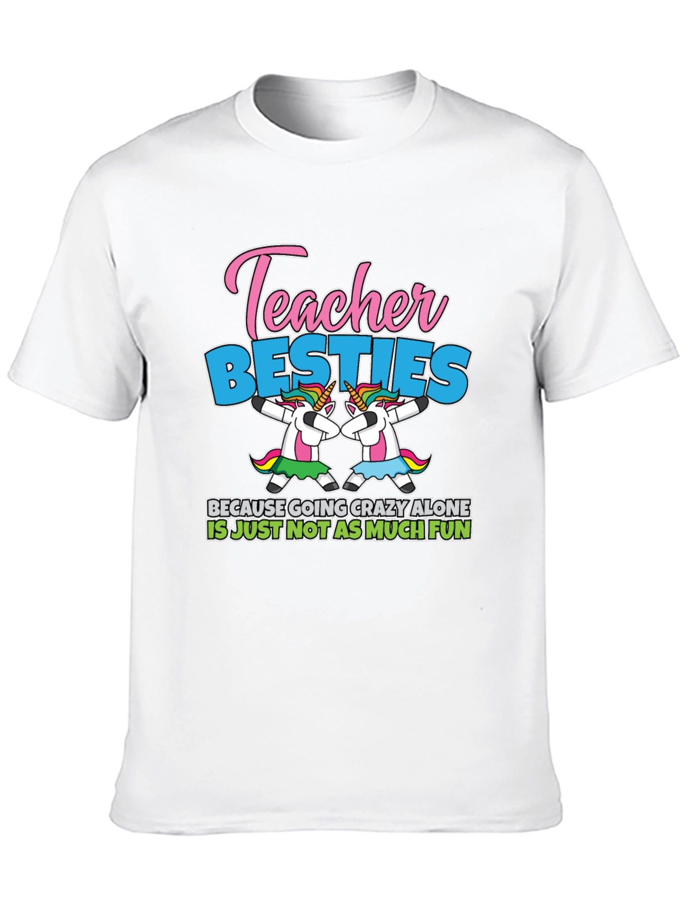 Black Teacher Besties Unicorn T-Shirt view 10