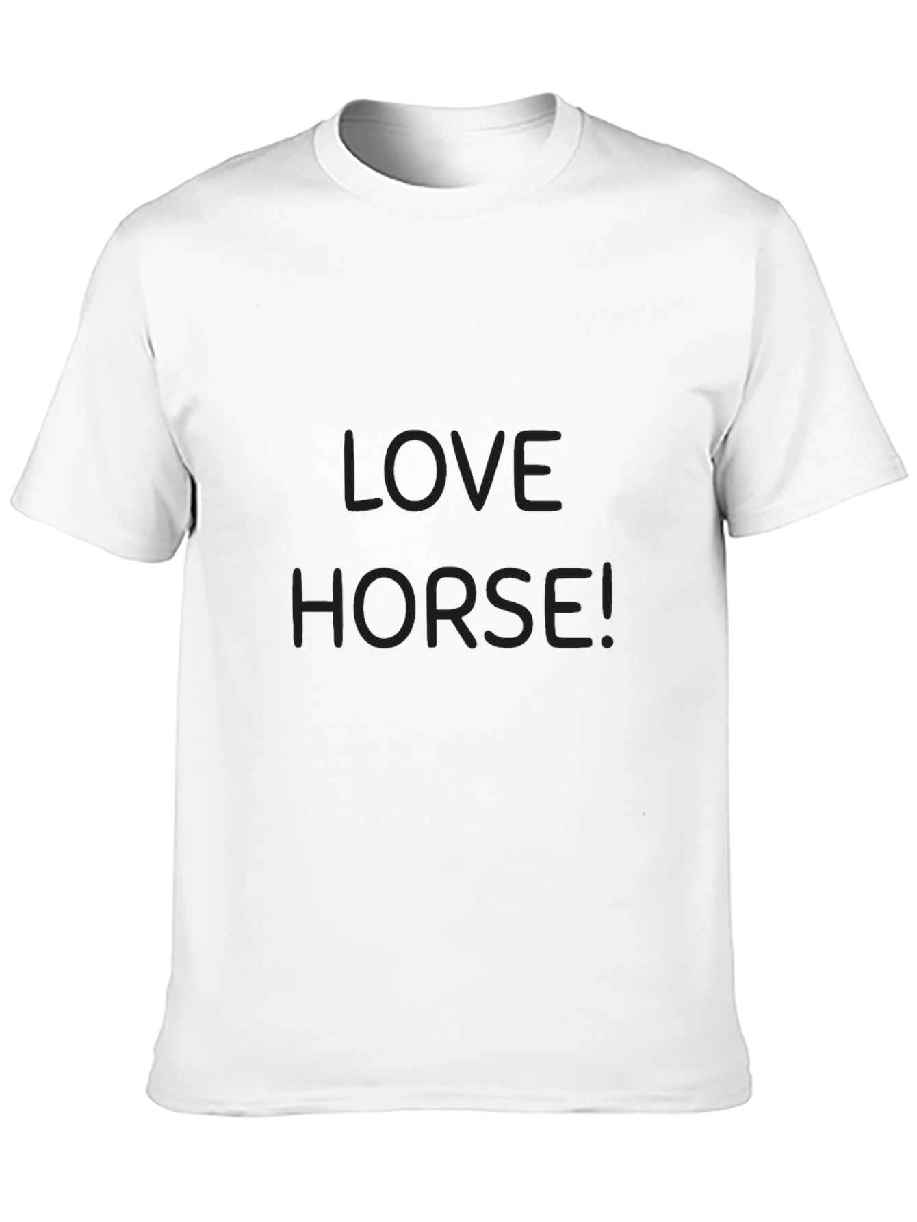 Black Love Horse Graphic Tee - Solid Black Crew Neck T-Shirt view 10