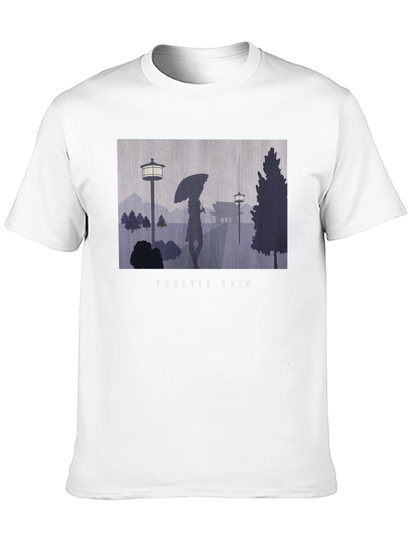 Black Forever Rain Graphic Tee - Unisex Black T-Shirt view 10