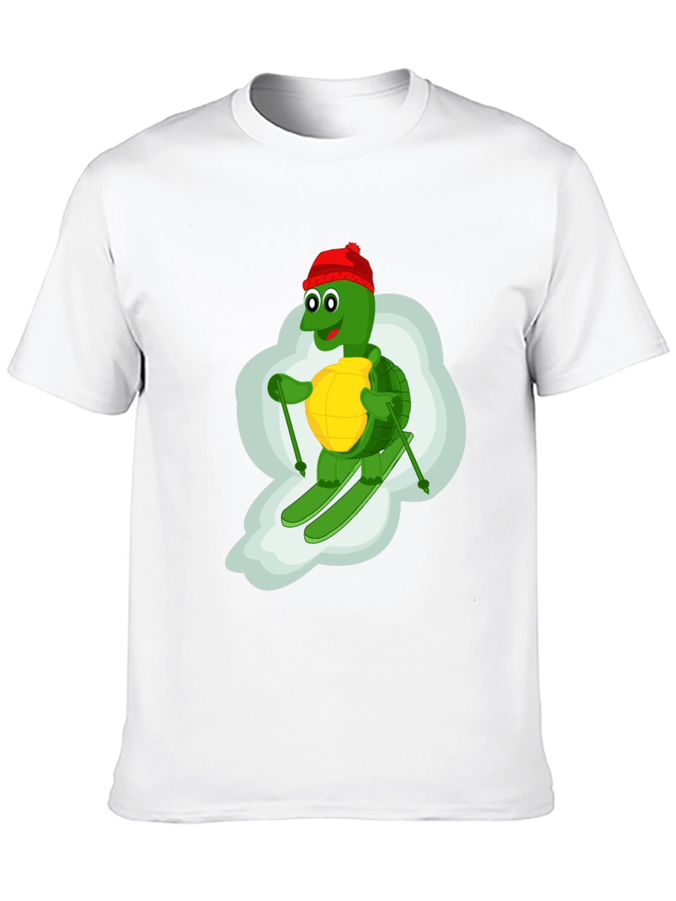 Black Skiing Turtle T-Shirt - Fun Cartoon Graphic Tee view 10