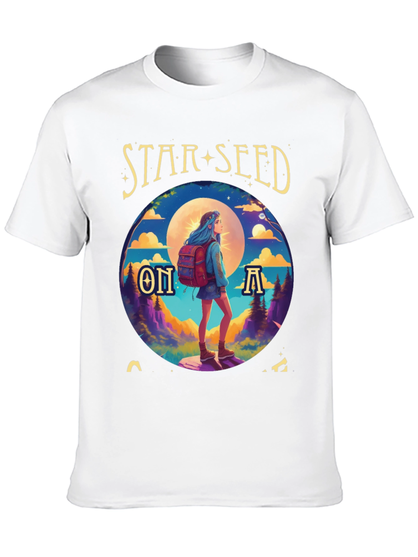 Black Star Seed On A Hike Graphic Tee view 10
