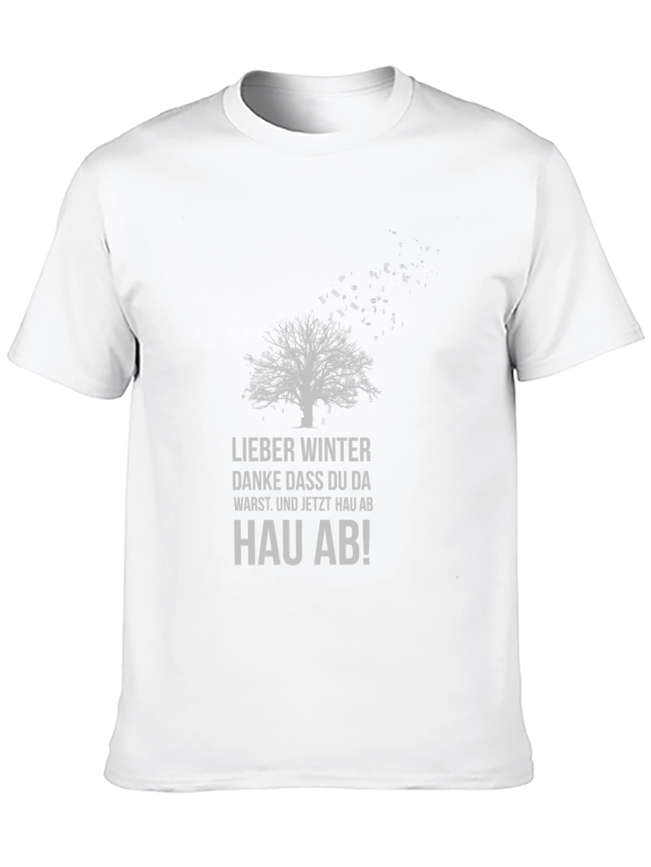 Black Winter's Gone Black T-Shirt - Tree Design view 10