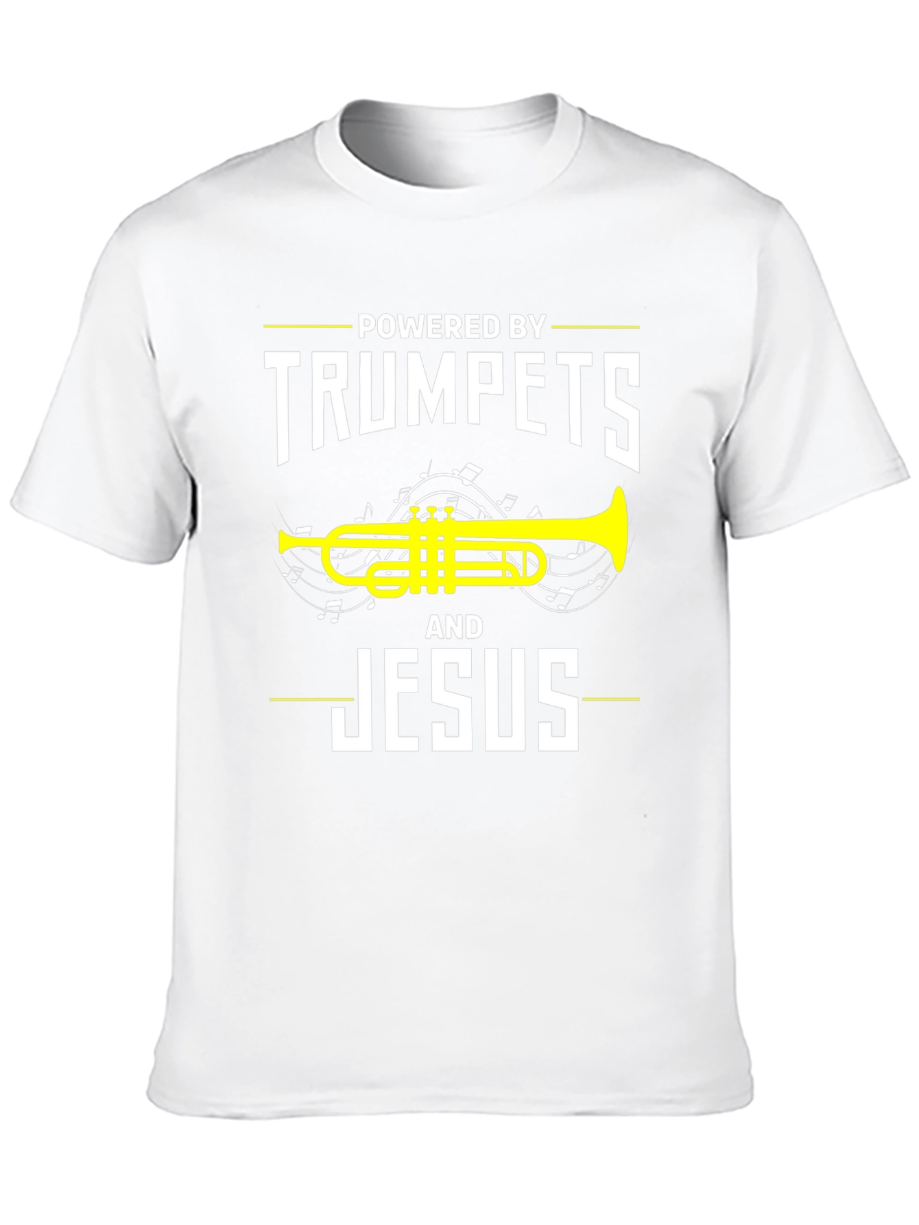 Black Powered By Trumpets and Jesus T-Shirt view 10