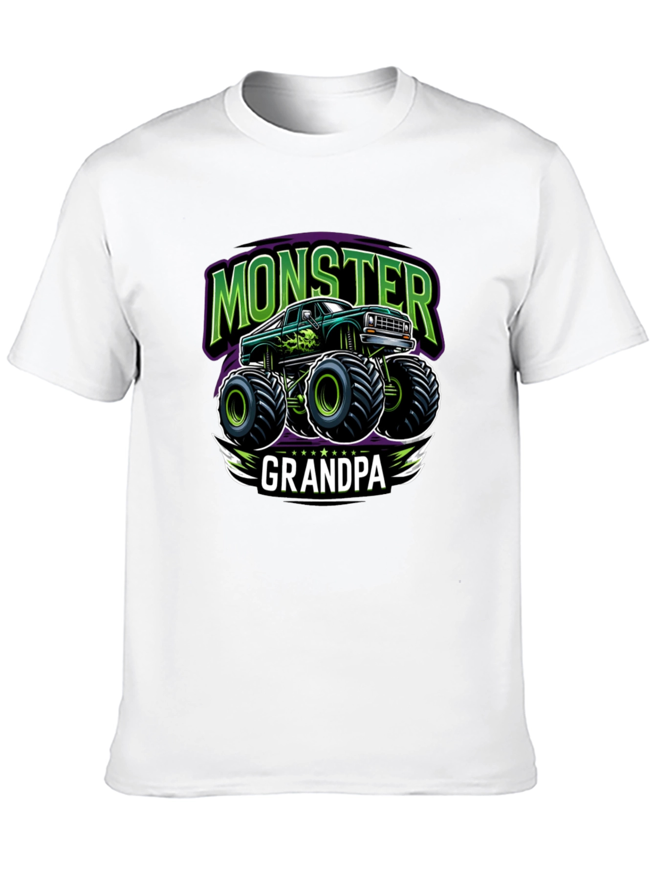 Black Monster Truck Grandpa T-Shirt view 10