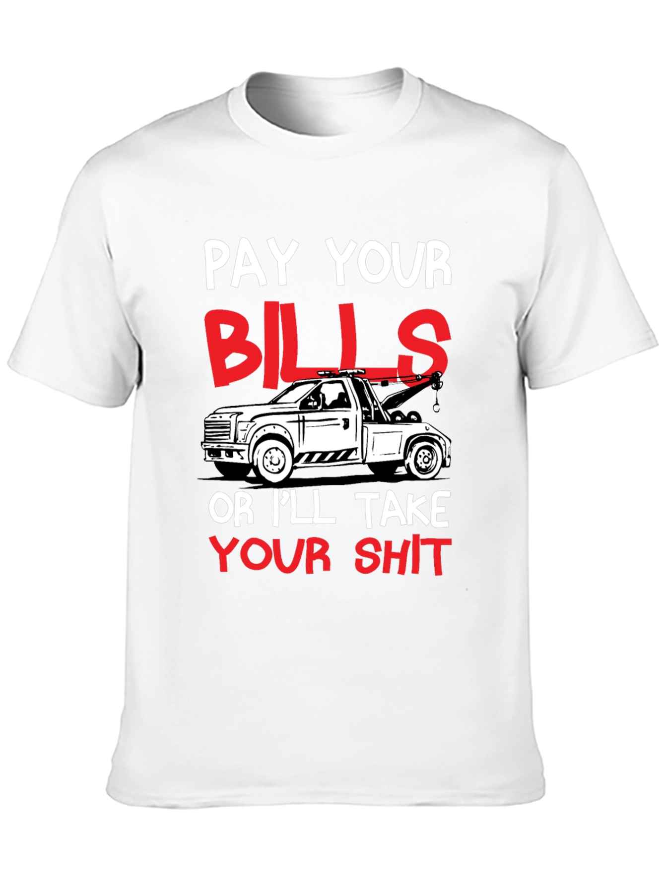 Black Pay Your Bills Tow Truck Graphic Tee view 10