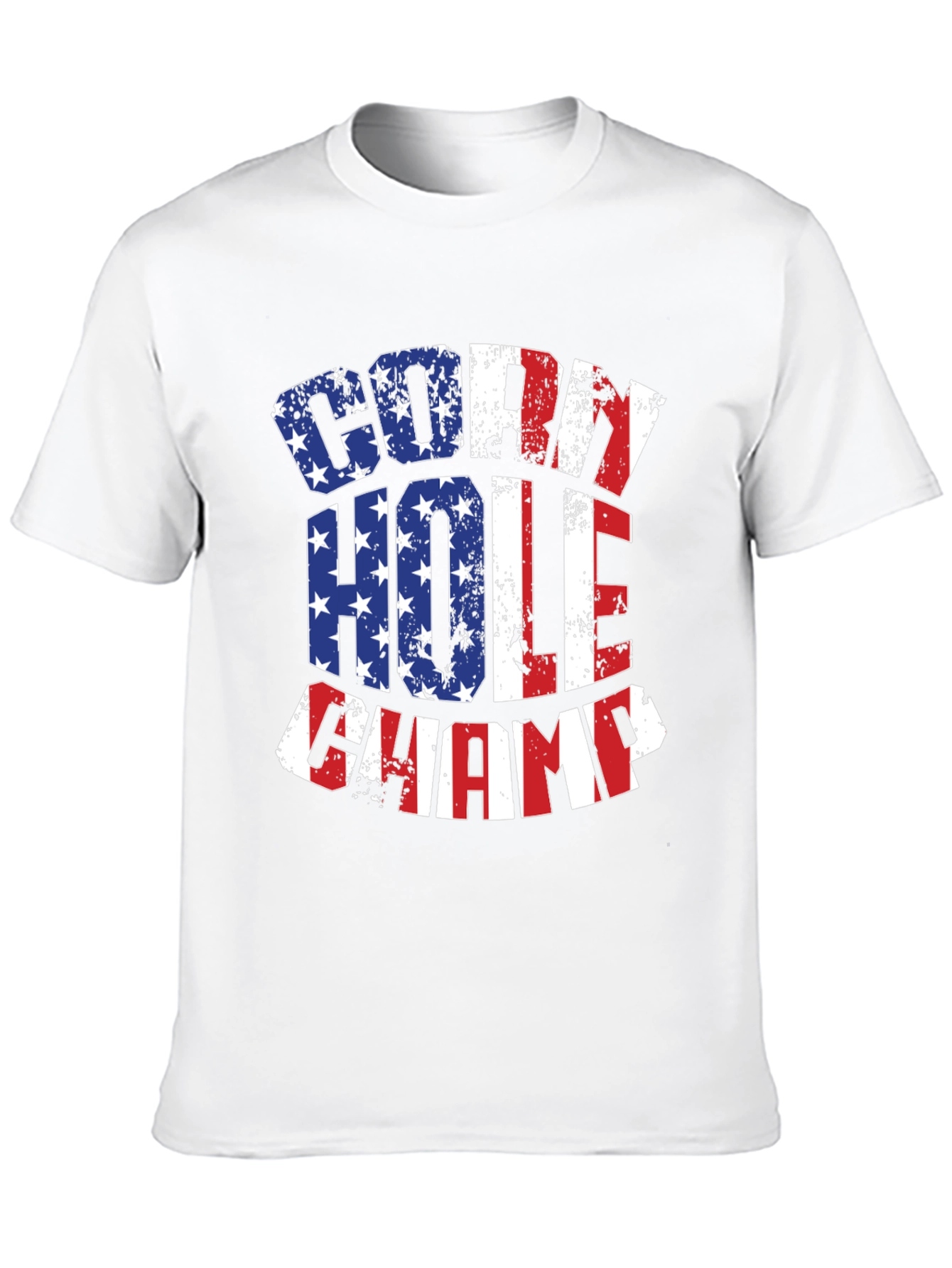 Black Cornhole Champ USA Flag T-Shirt view 10
