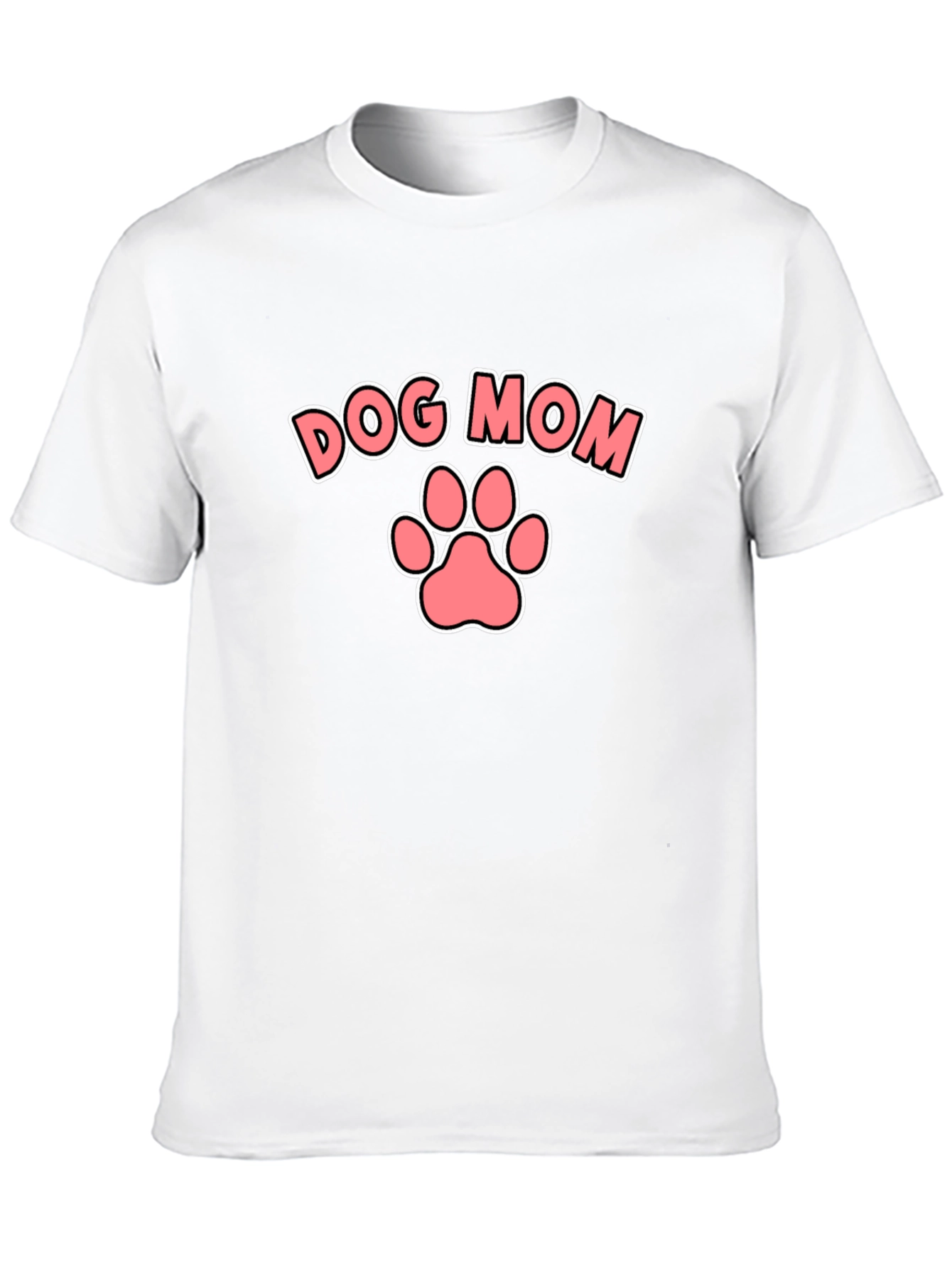 Black Dog Mom T-Shirt - Black Tee with Pink Paw Print view 10