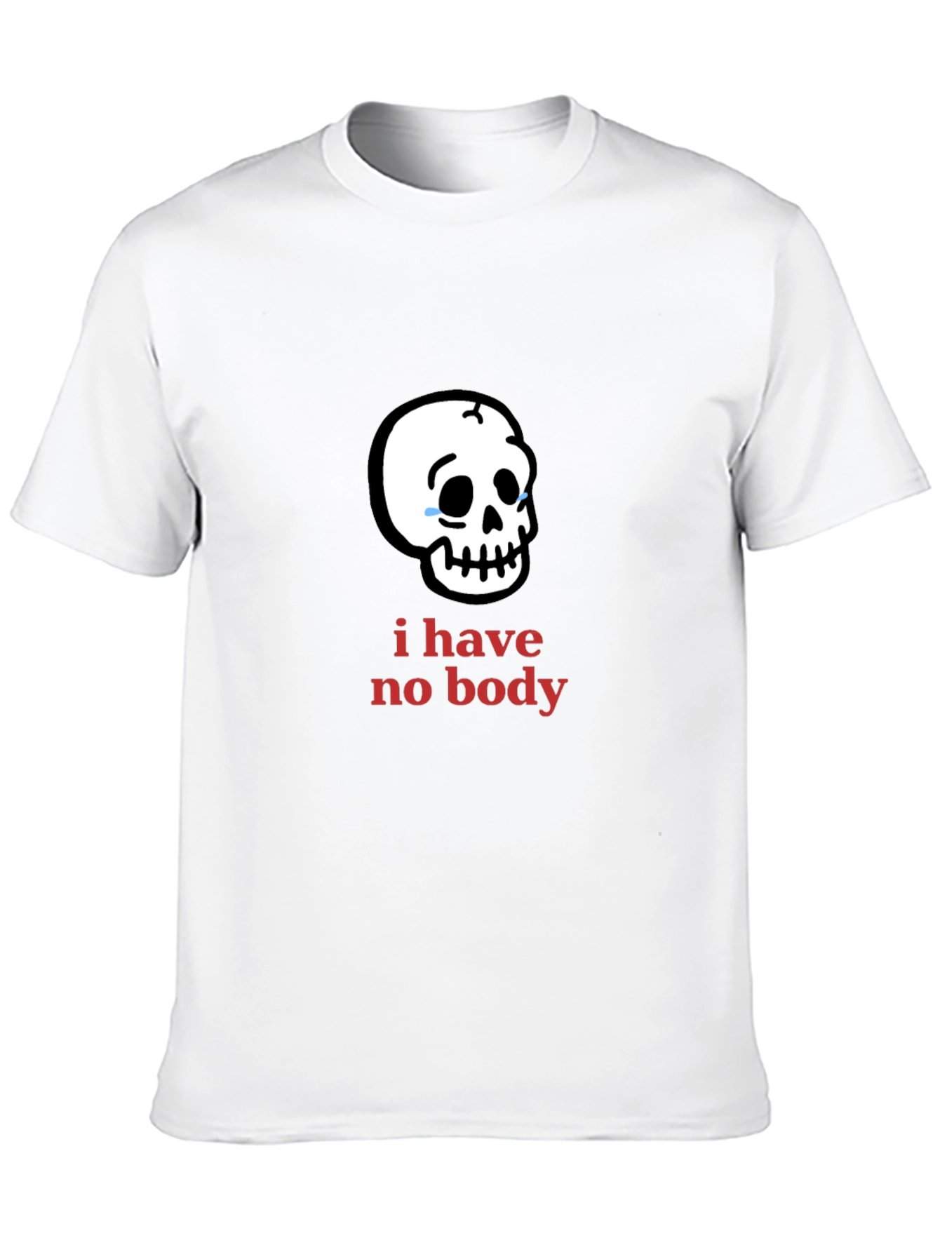 Black Humorous "I Have No Body" Skull Graphic Tee view 10