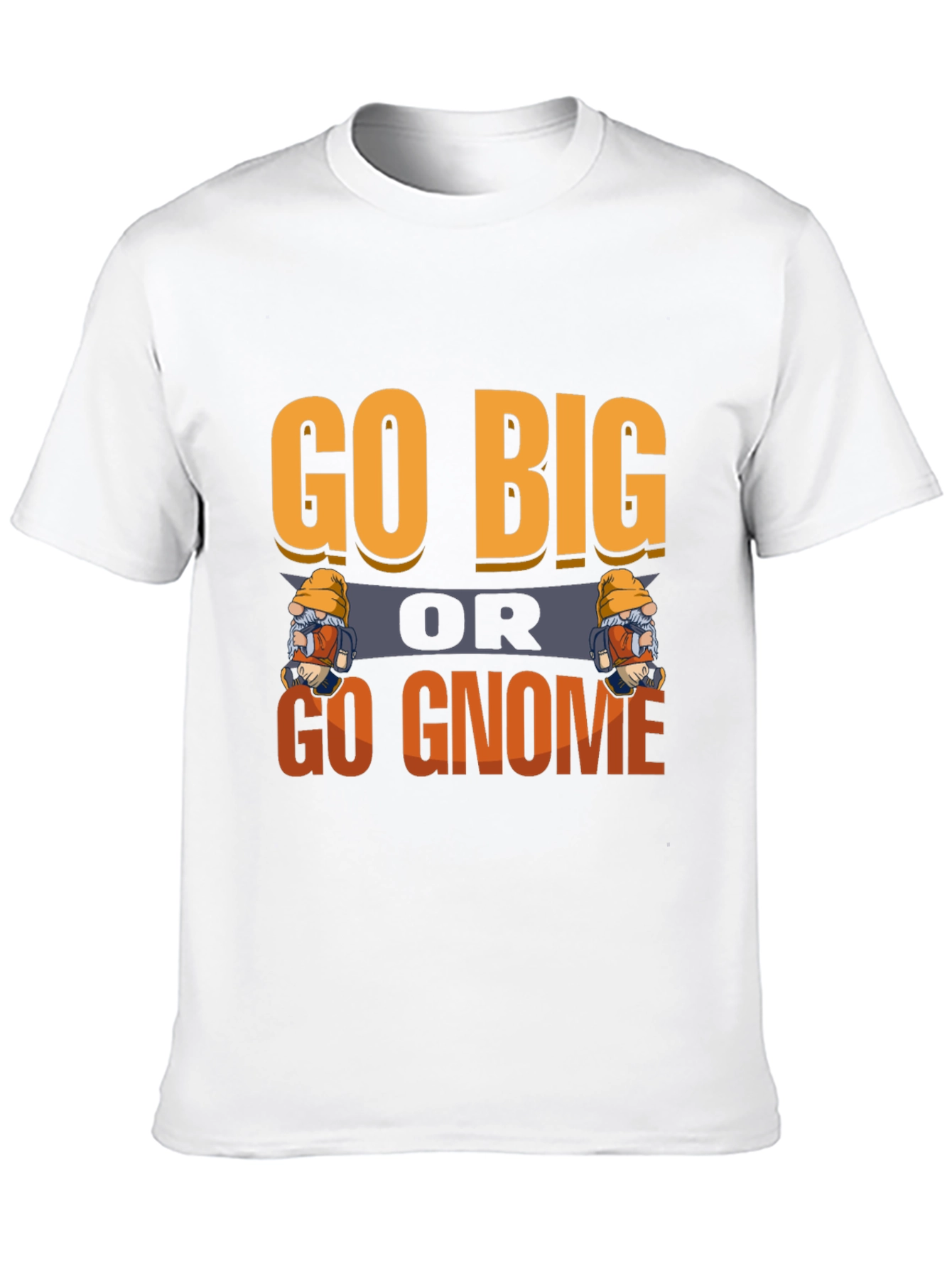 Black Go Big or Go Gnome Graphic Tee view 10