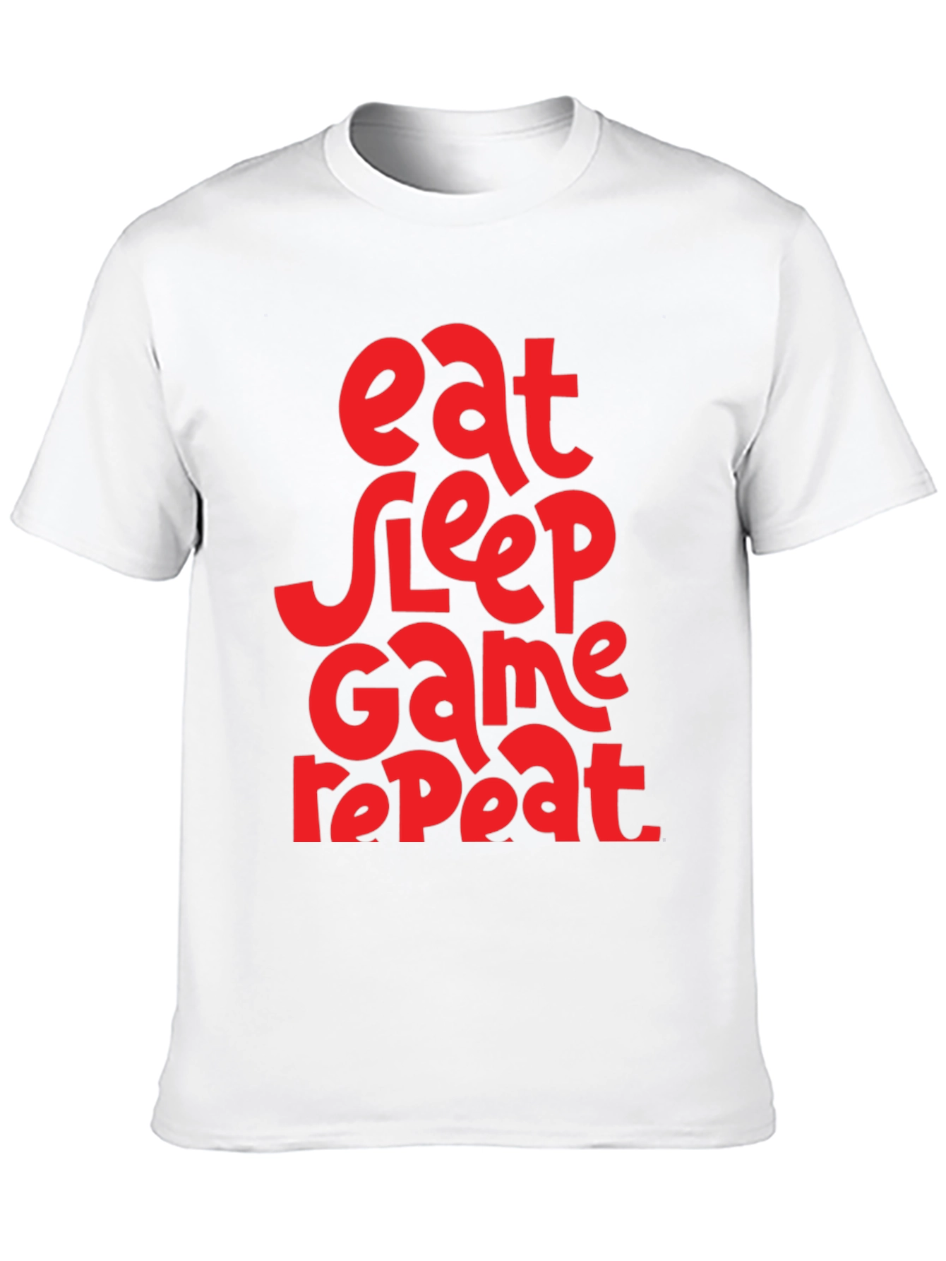 Black Eat Sleep Game Repeat Graphic Tee - Black view 10