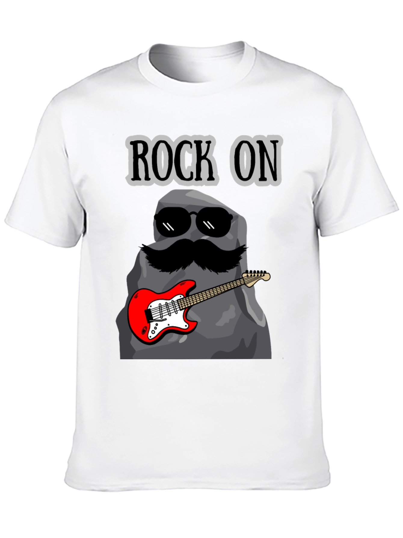Black Rock On Graphic Tee - Funny Music Lover T-Shirt view 10