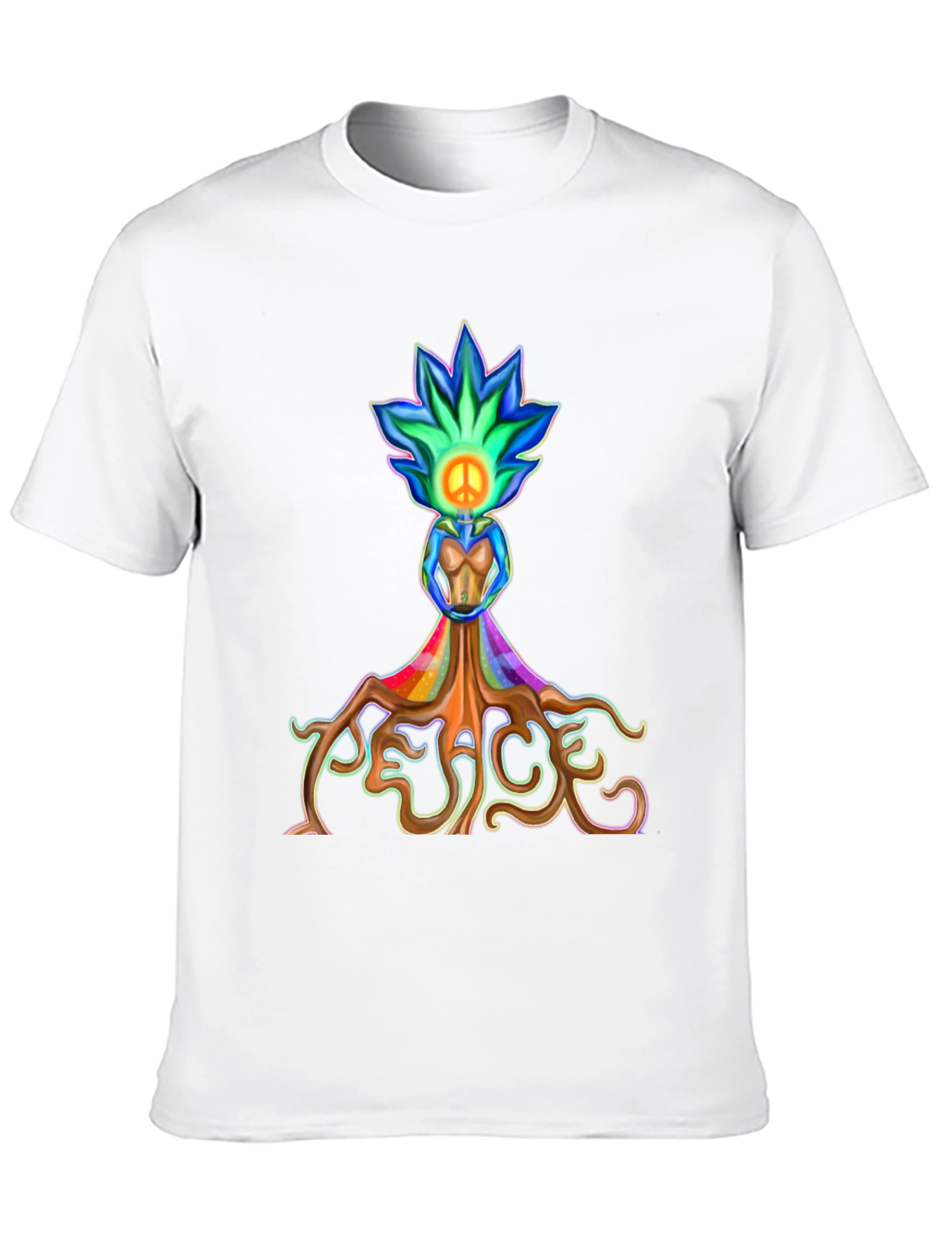 Black Peace Tree T-Shirt - Colorful Graphic Tee view 10