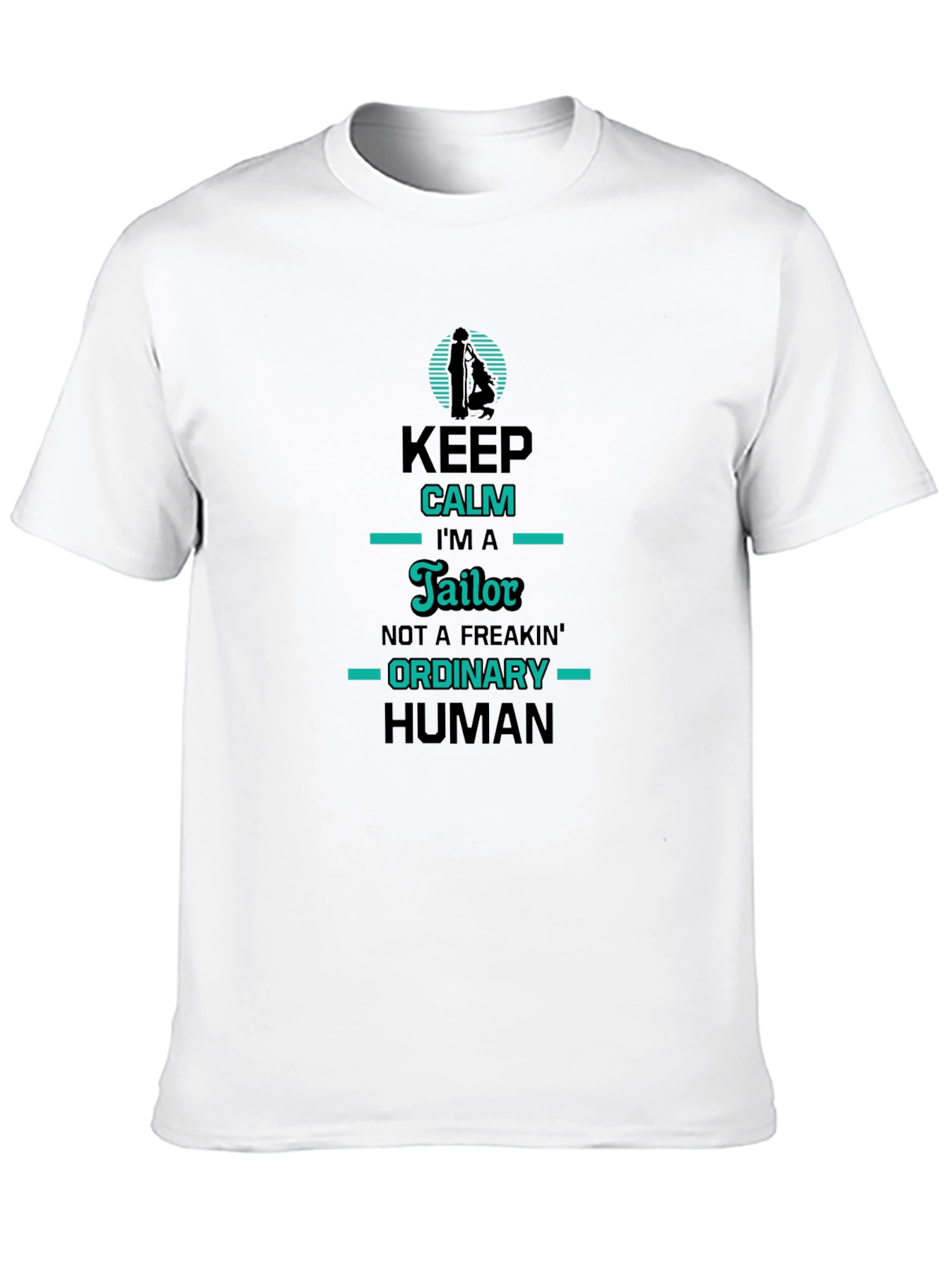 Black Tailor Humor Graphic T-Shirt - Keep Calm I'm A Tailor view 10