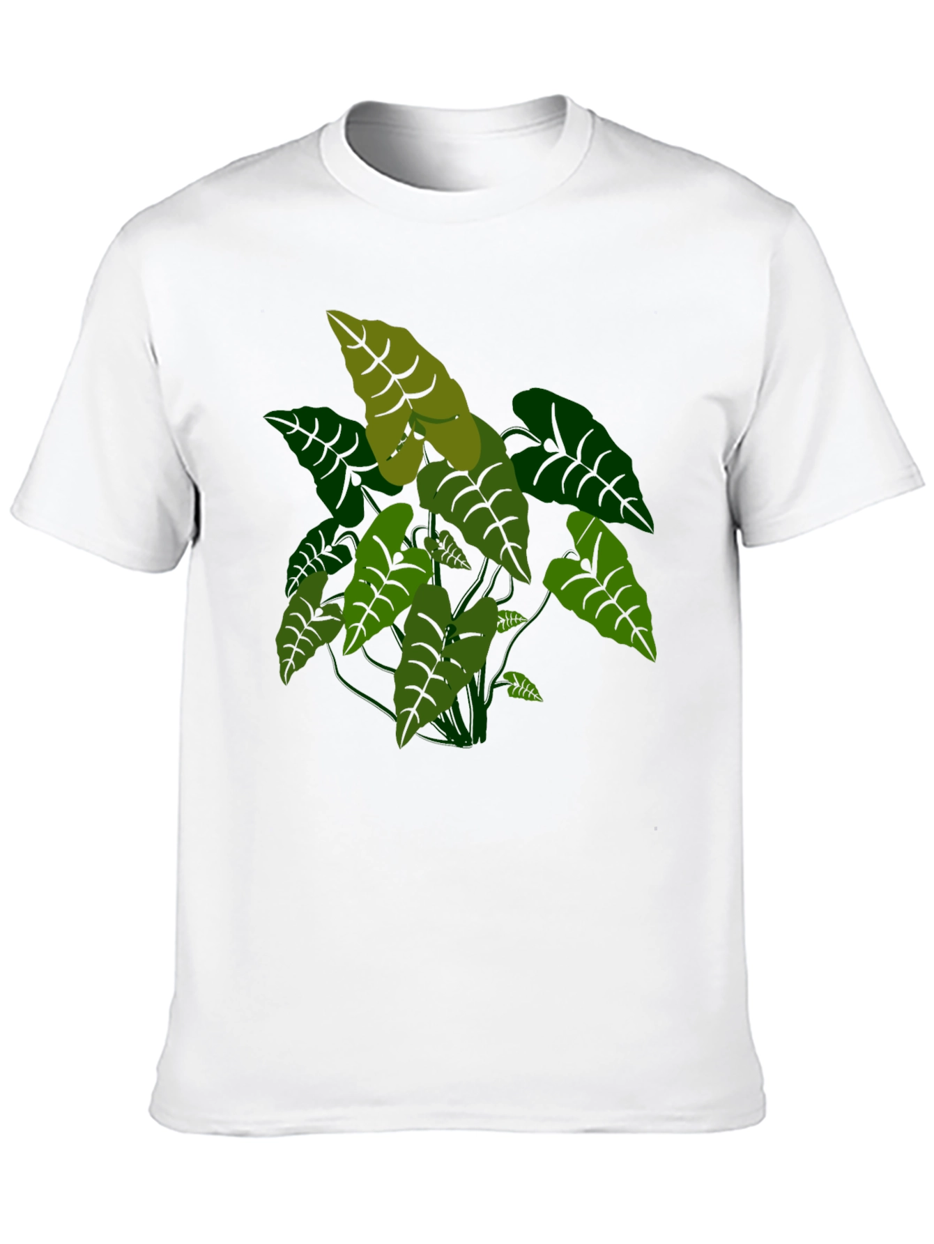 Black Tropical Plant Graphic Tee - Black Cotton T-Shirt view 10