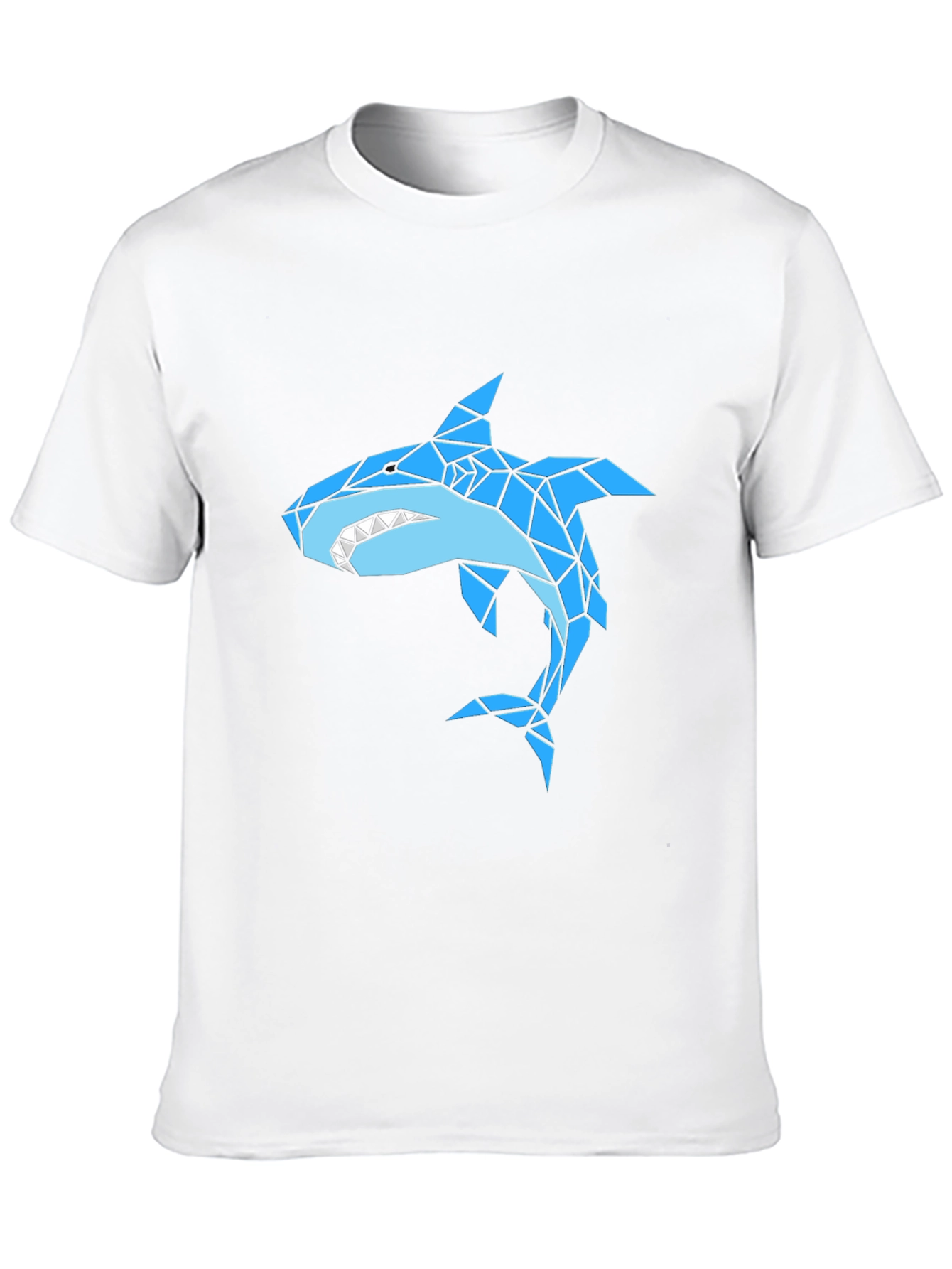 Black Geometric Shark Graphic Black T-Shirt view 10