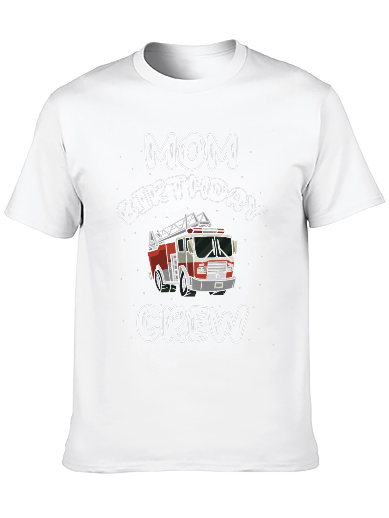 Black Mom Birthday Crew Firetruck Graphic T-Shirt view 10