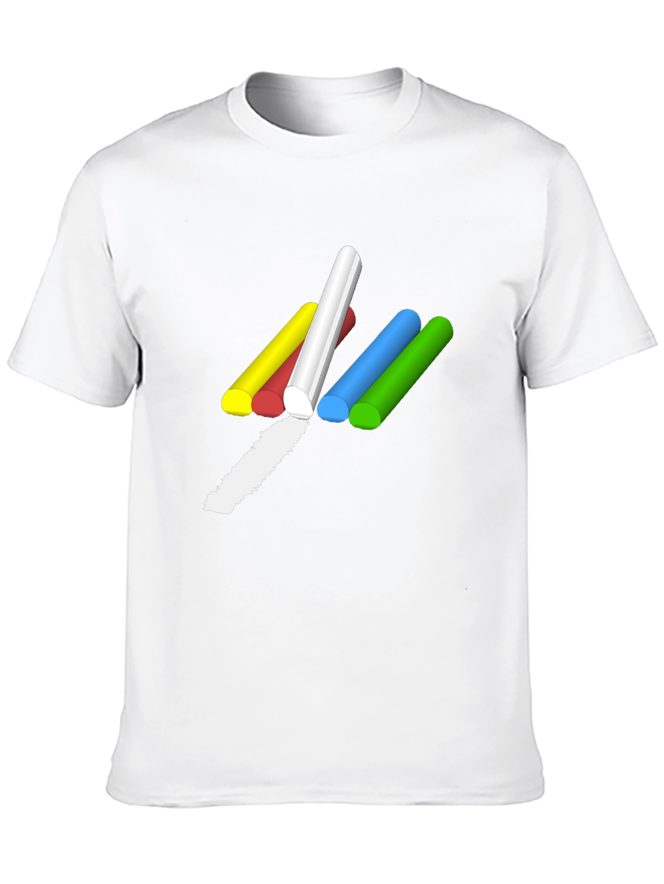 Black Colorful Chalk T-Shirt - Black Cotton Tee view 10