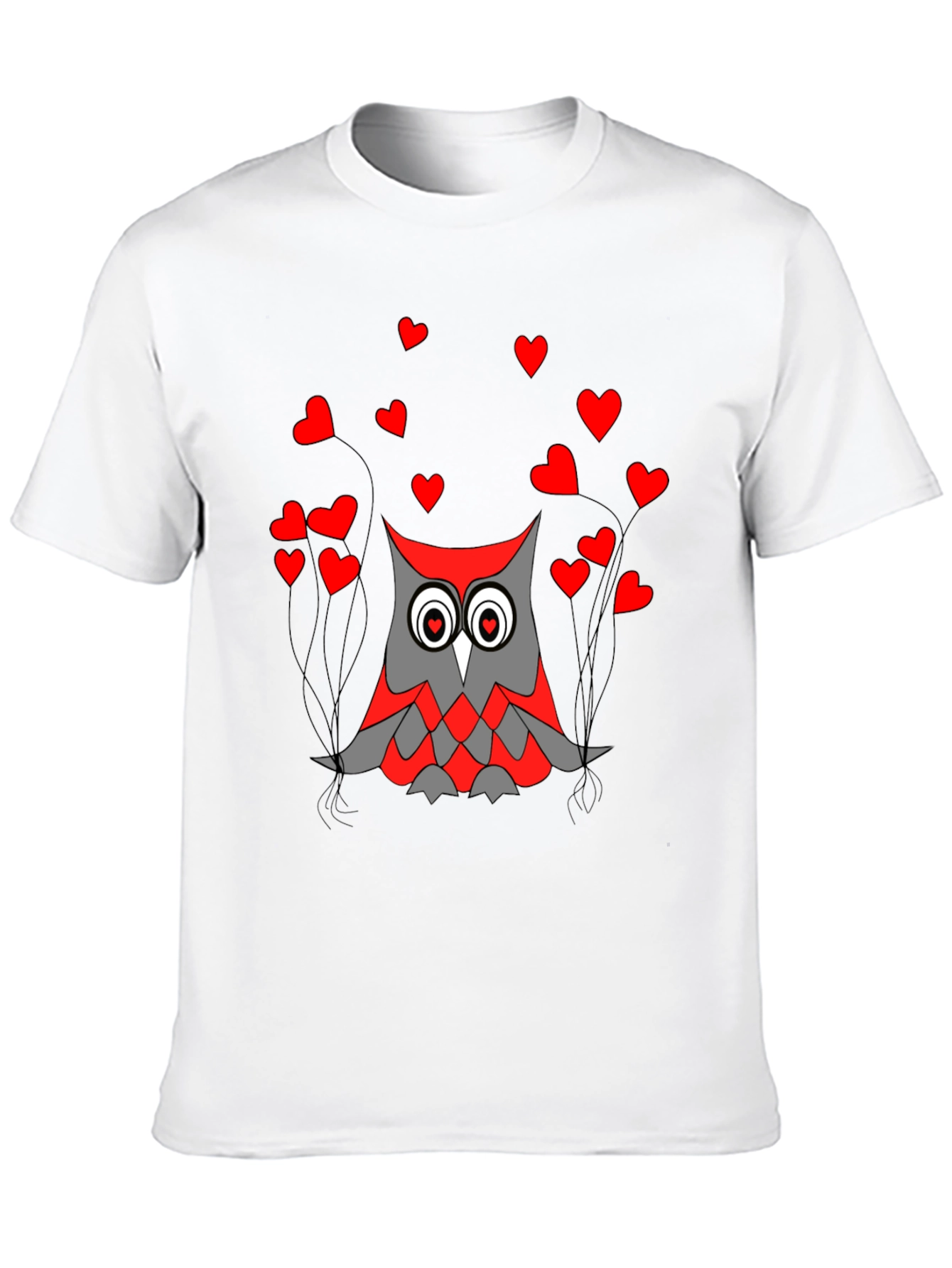 Black Owl Love Graphic Tee - Black Crew Neck T-Shirt view 10