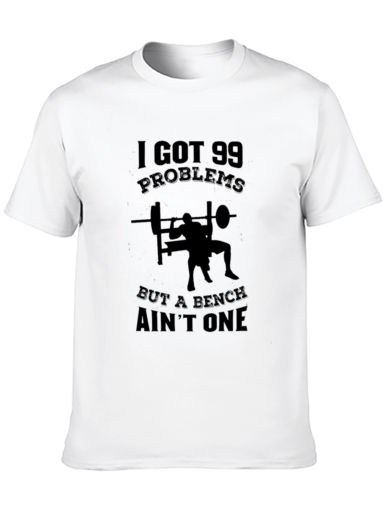 Black 99 Problems Bench Ain't One T-Shirt view 10