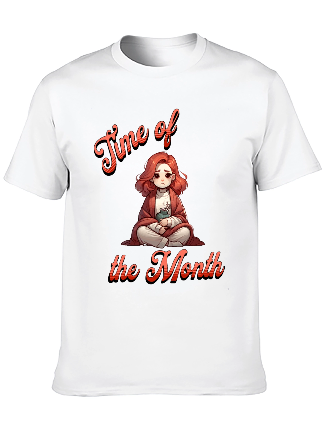 Black Time of the Month Graphic T-Shirt Funny Period Tee view 10