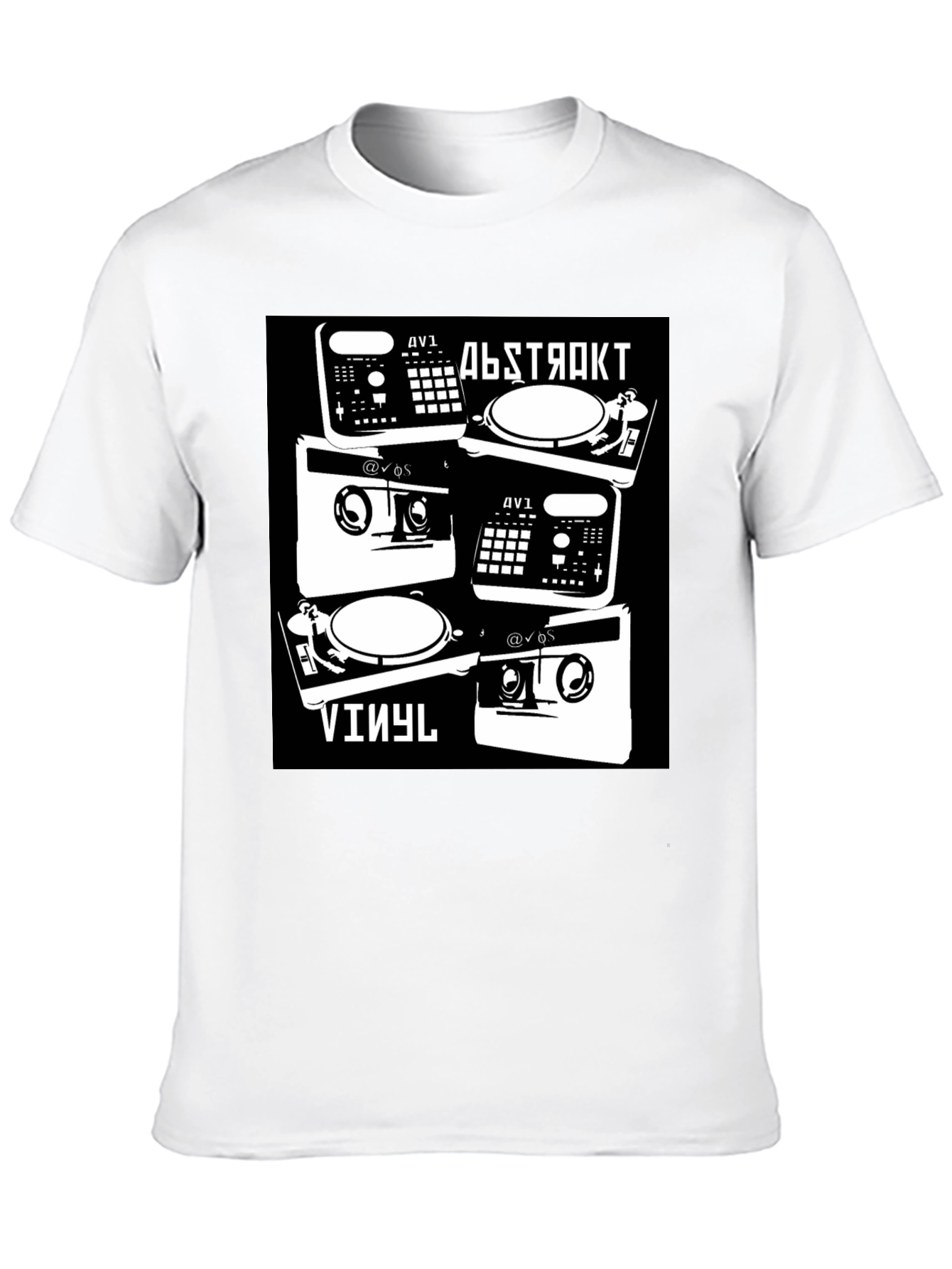 Black Abstract Vinyl DJ Black T-Shirt view 10