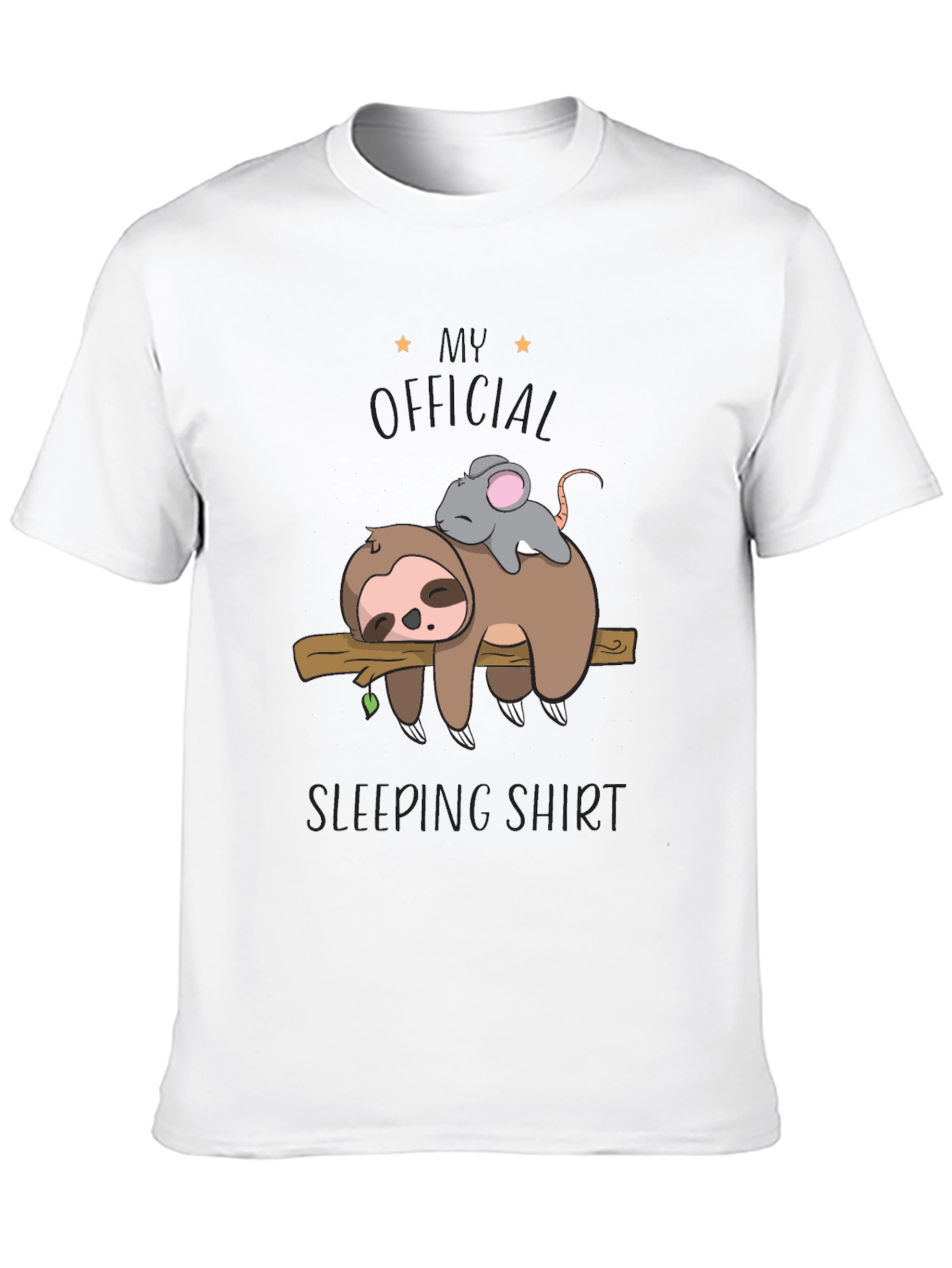Black Sloth and Mouse Sleeping Shirt - Official Sleepwear view 10