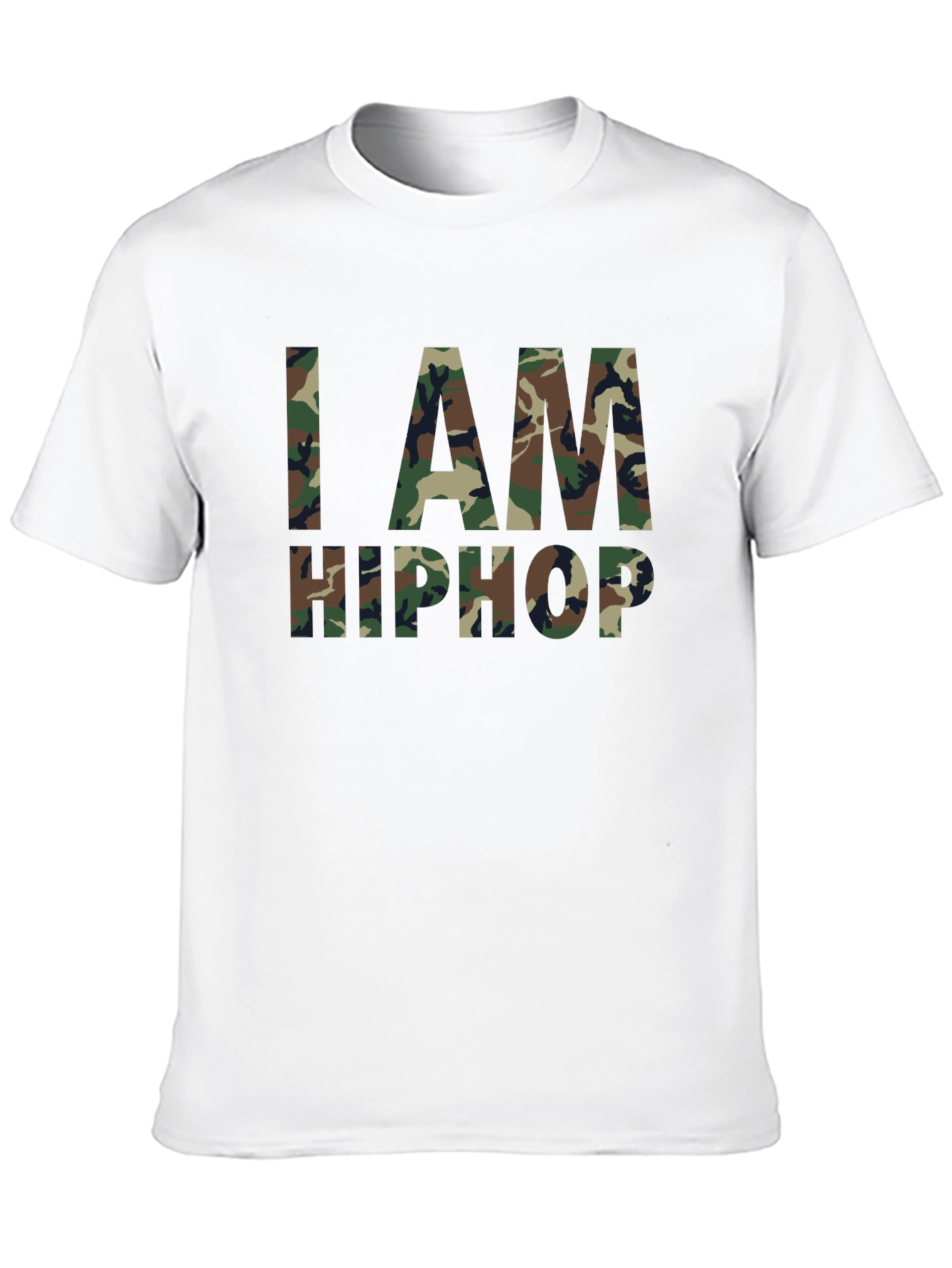 Black I AM HIP HOP Camo Print Black T-Shirt view 10