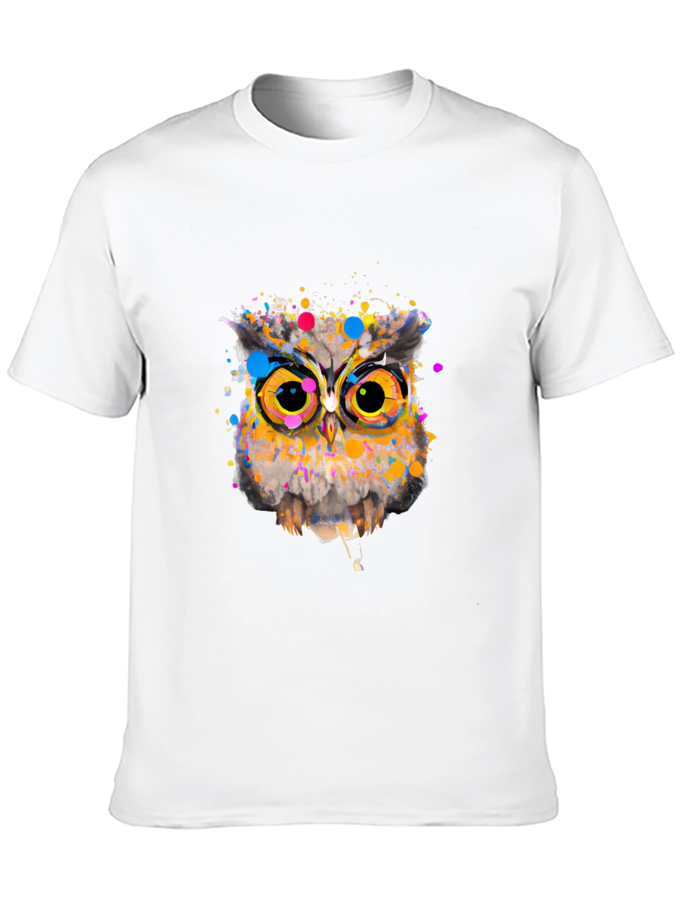 Black Owl Art Graphic Black T-Shirt view 10