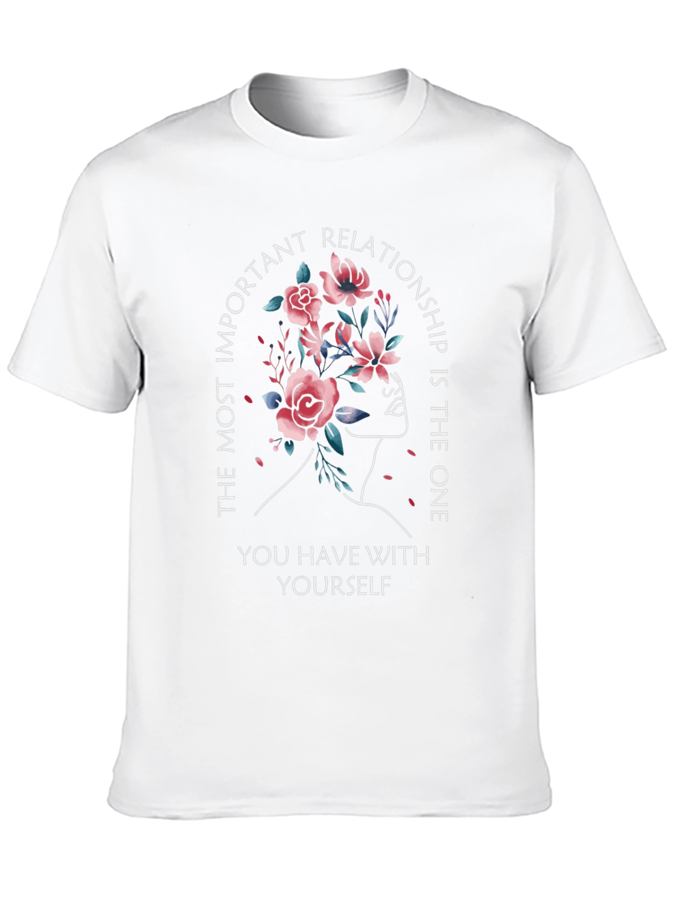 Black Self-Love T-Shirt: Floral Mindset Design view 10
