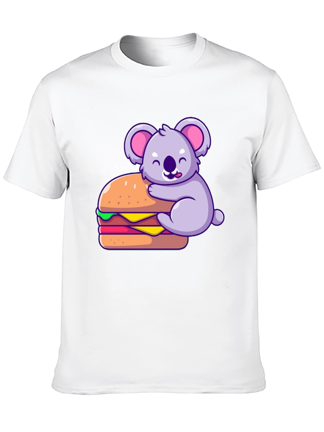 Black Koala Hugging Burger Graphic T-Shirt - Black view 10