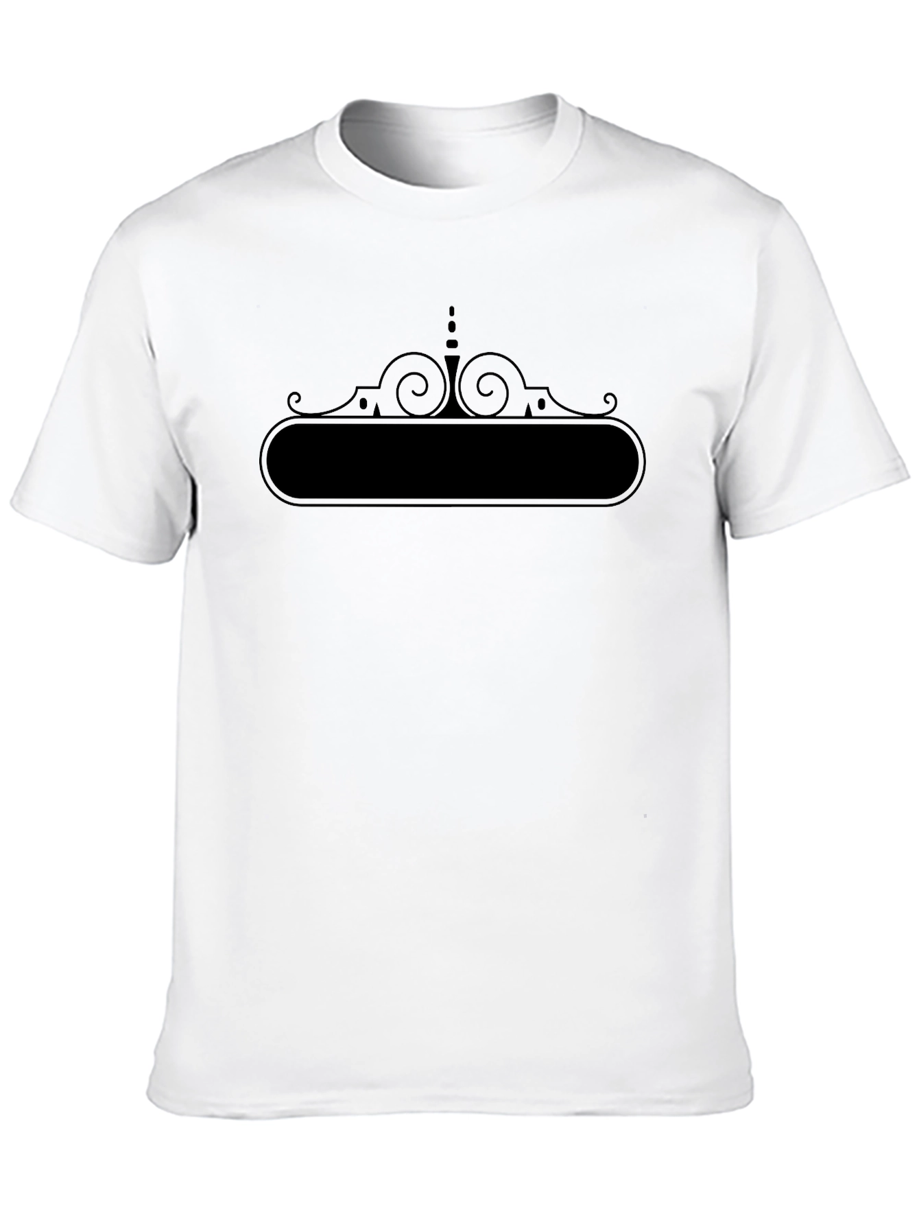 Black Men's Black Graphic Tee - Customizable Text Area view 10