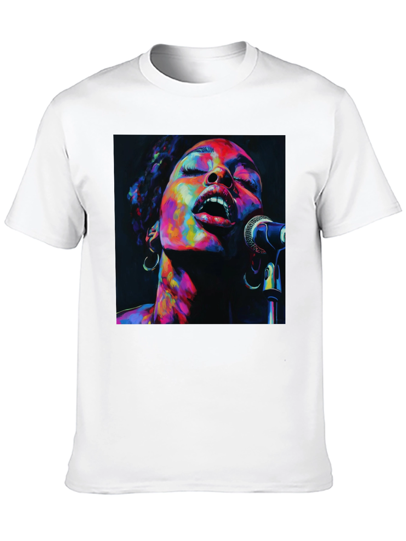Black Colorful Singer Portrait Black T-Shirt view 10