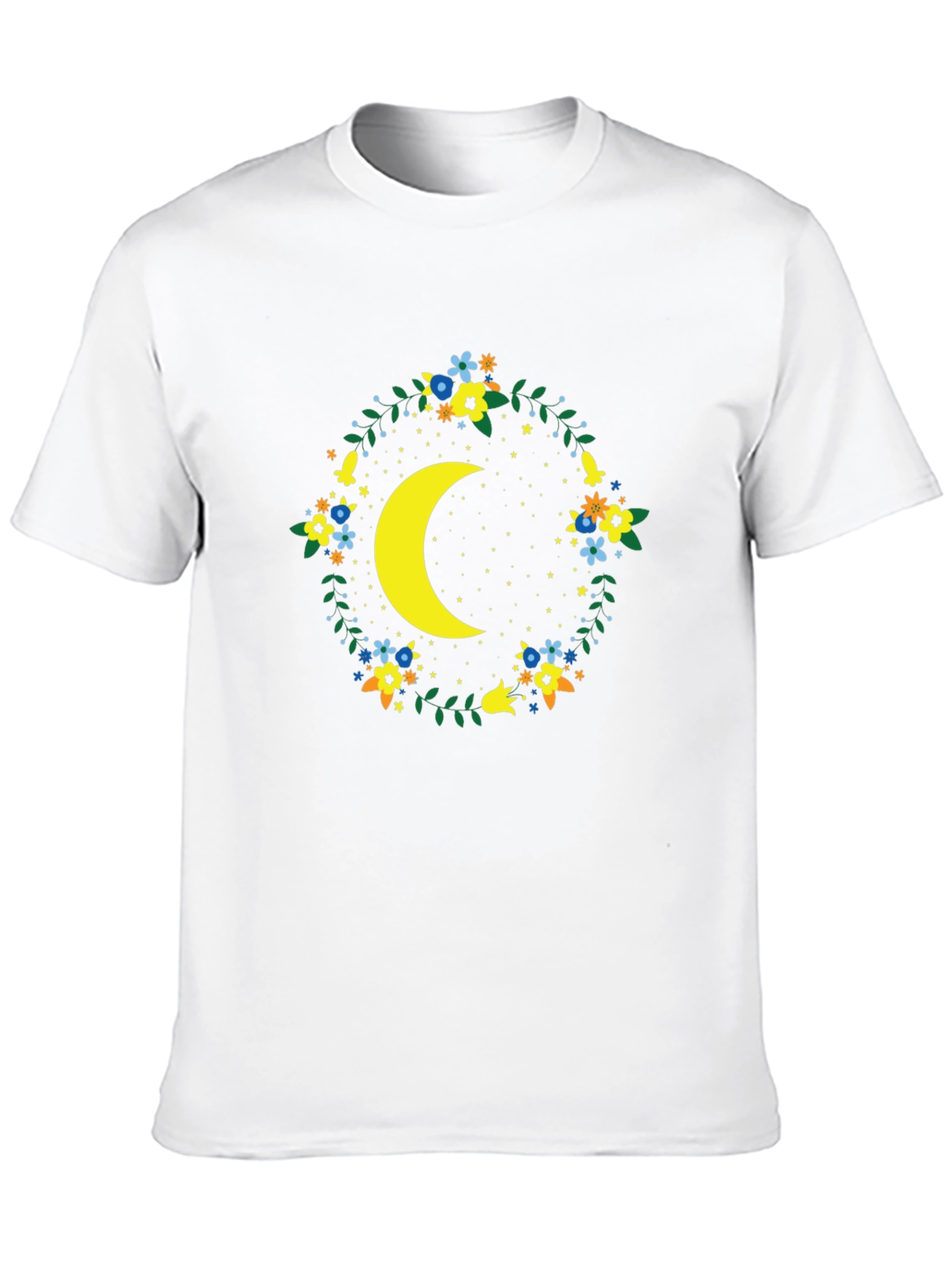 Black Floral Crescent Moon Graphic Tee - Black view 10
