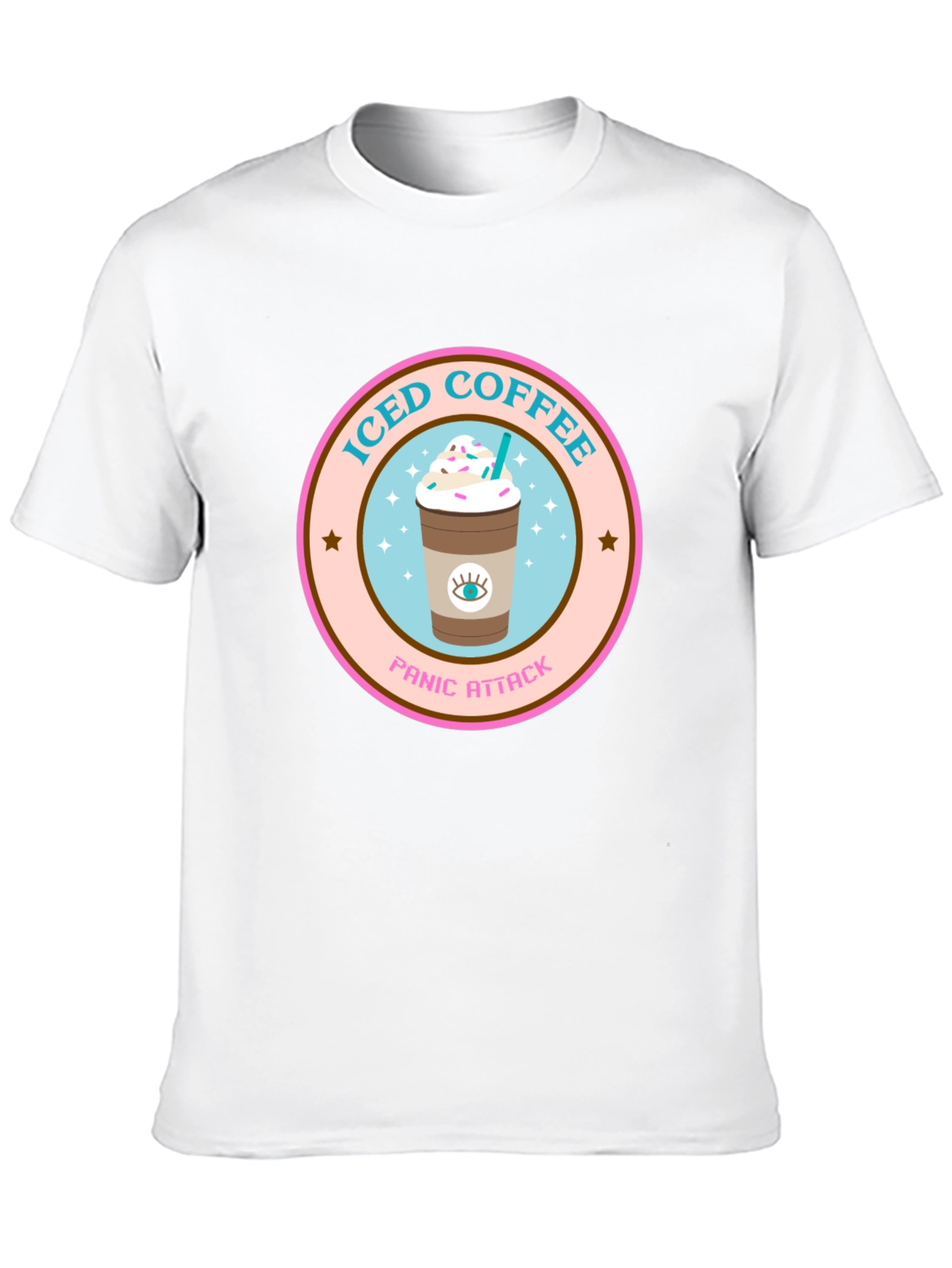 Black Iced Coffee Panic Attack Graphic Tee view 10